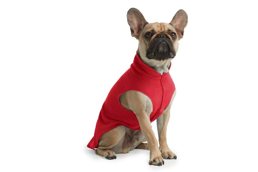 Soft & Snuggly Stretch Fleece Dog Sweater Vest - Warm Pullover Jacket for Small, Medium & Large Dogs (Size L, Fire Hydrant Red) - Perfect for Winter Walks & Indoor Coziness