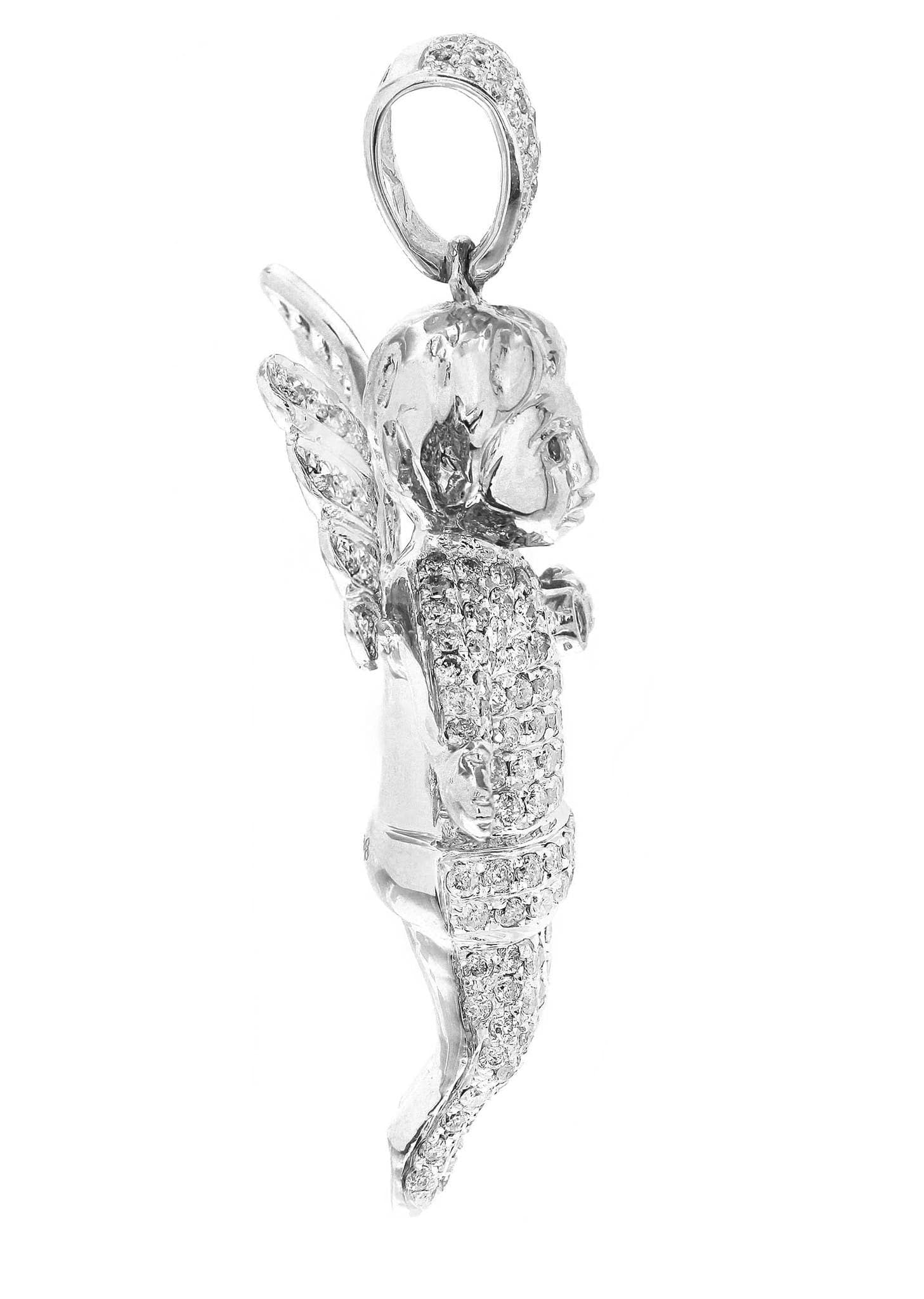 Diamond Angel Pendant Necklace - 8.68 Grams (2.07 Carats) Genuine Diamond Jewelry - Perfect for Gifts, Anniversaries & Special Occasions