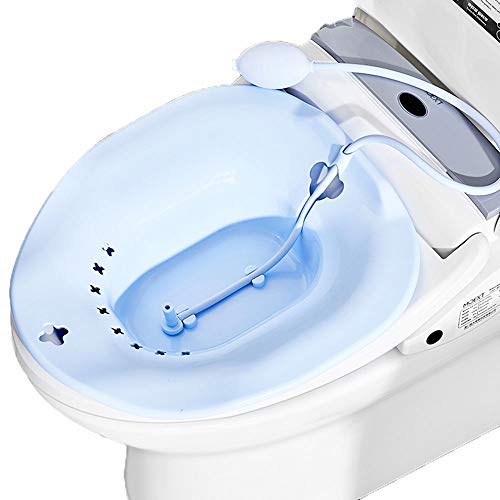 **DeFancy Over-The-Toilet Sitz Bath with Flusher – Perineal Soaking Bath for Hemorrhoid Relief, Postpartum & Post-Episiotomy Care – Comfortable Toilet Seat Soaker for Pregnant Women & Post-Surgery Recovery**    *(Perfect for Postpartum Healing, Hemorrhoid Treatment, and Gentle Perineal Care at Home)*