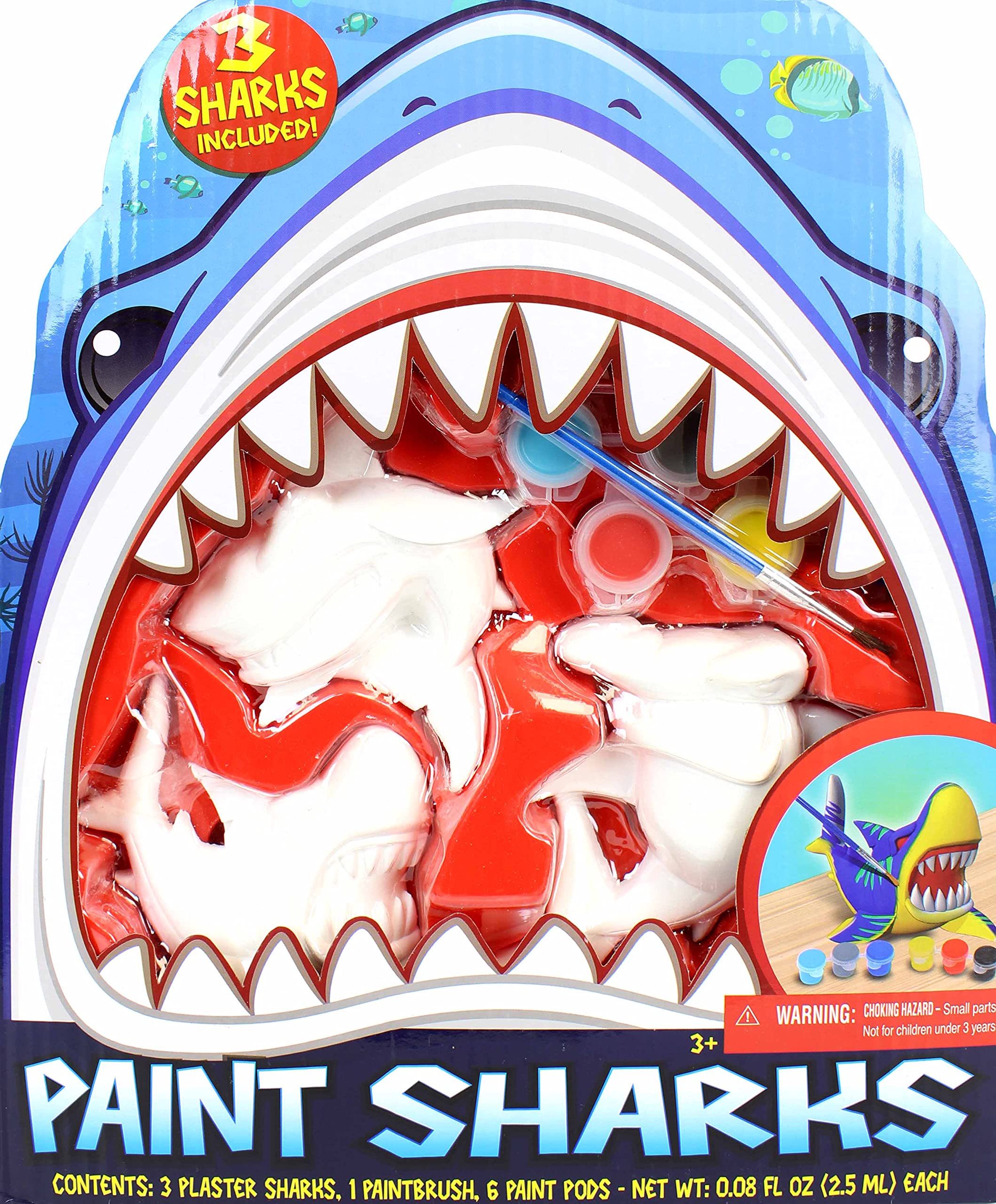 Tara Toys Paint Your Own Sharks Kit - DIY Shark Painting Set for Kids, Fun Arts & Crafts Activity - Perfect for Birthday Gifts, Classroom Projects & Creative Play