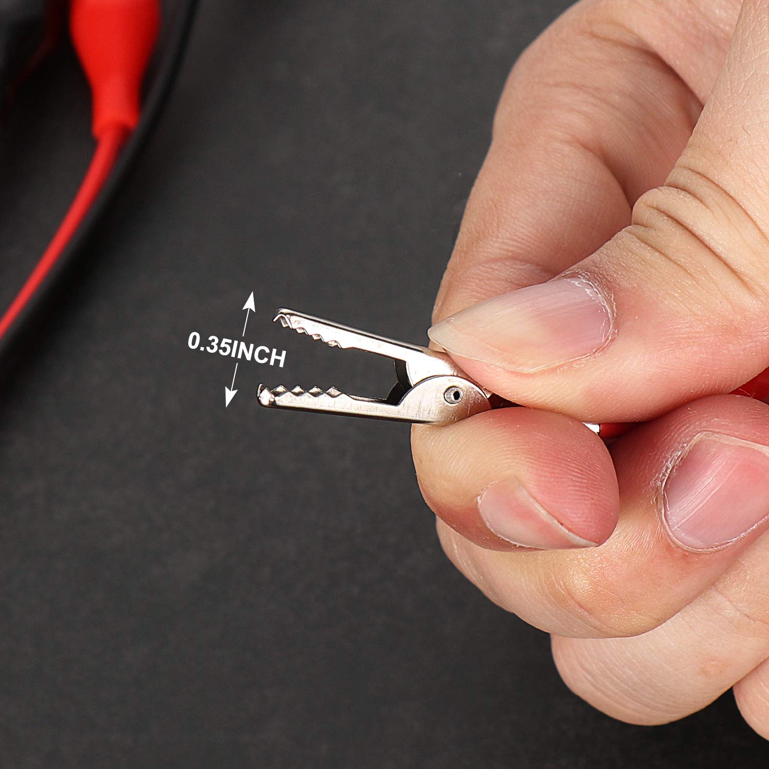 5 Groups 1M Test Leads Set with Red & Black Alligator Clips - Double-Ended Jumper Wires for Electrical Testing, Circuit Prototyping, DIY Electronics Projects