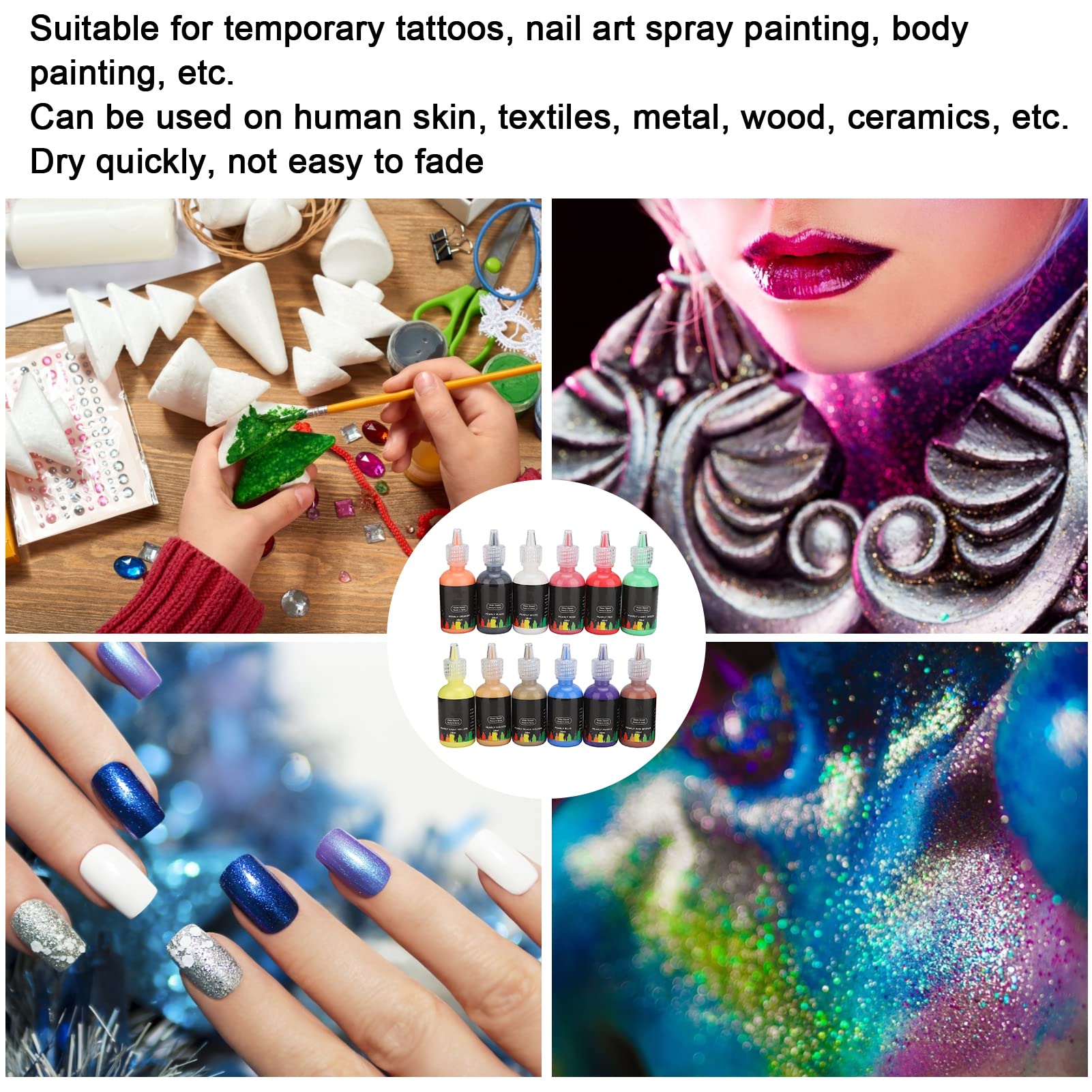 Professional Water-Based Face & Body Paint - Safe, Mild & Pearly Lustre for Birthday Parties, Halloween, Stage Performances & Cosplay Events