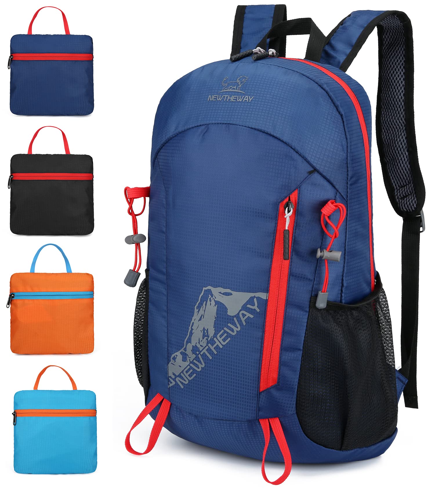 Esup 20L Lightweight Hiking Backpack - Foldable Compact Travel Backpack for Men & Women - Water-Resistant Daypack for Camping, Hiking, Commuting & Outdoor Adventures (Black)
