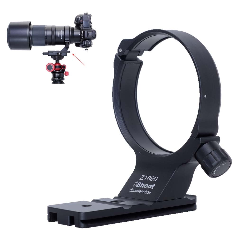 iShoot Lens Collar Tripod Mount Ring for Nikon Nikkor Z 180-600mm F5.6-6.3 VR Lens - Arca-Swiss Compatible Quick Release Plate - Professional Lens Support Bracket for Wildlife & Sports Photography