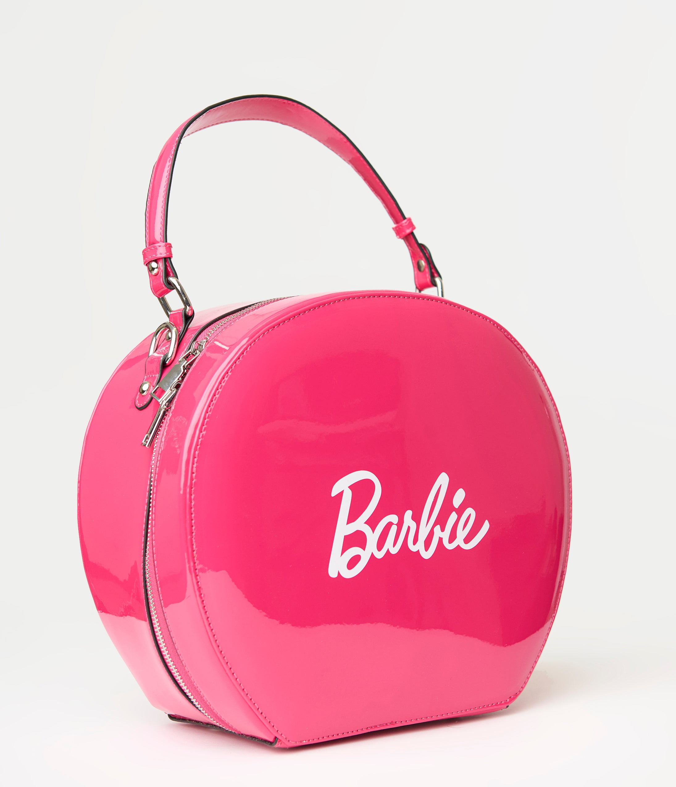 Vintage-Inspired Pink Leatherette Circle Handbag for Women - Barbie Collection Crossbody Purse for Everyday Use, Parties & Special Occasions