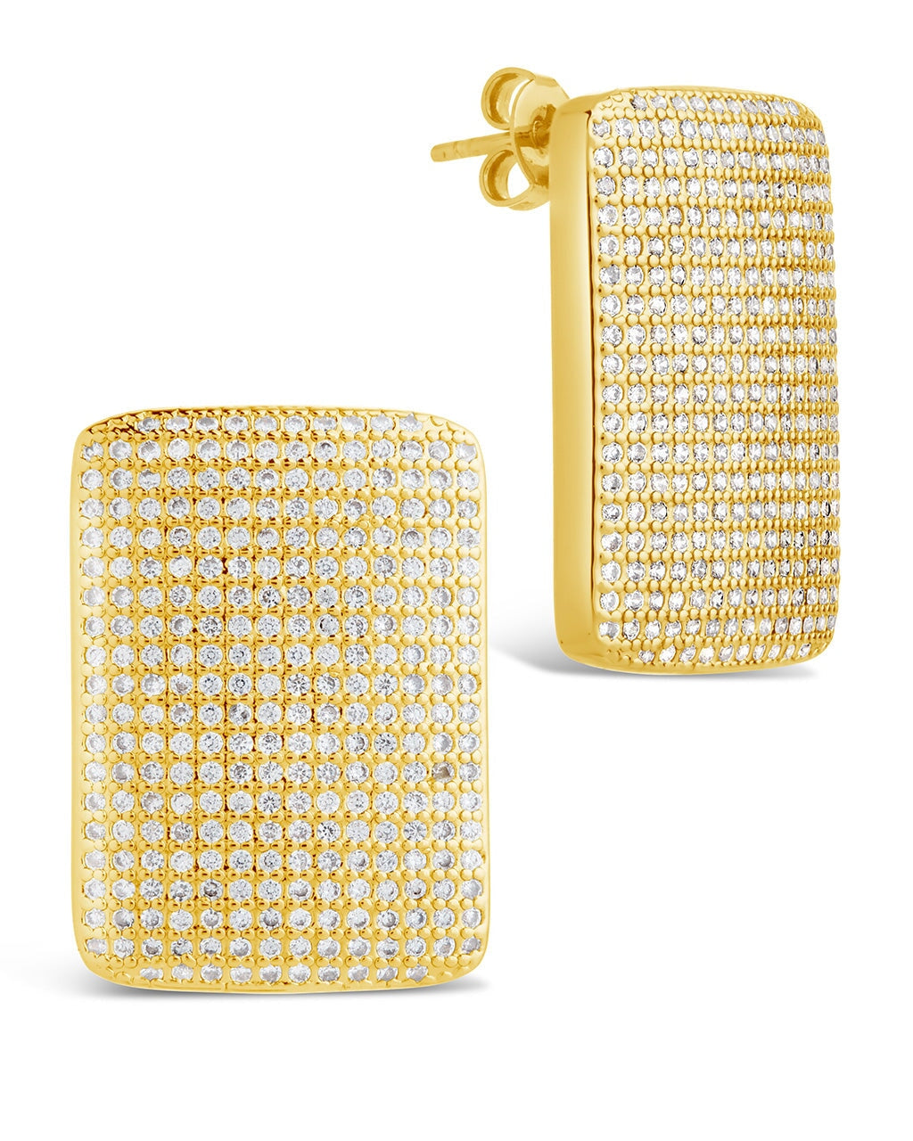 Beignet CZ Stud Earrings - Sparkling Cubic Zirconia Earrings for Women, Perfect for Parties, Weddings & Everyday Wear