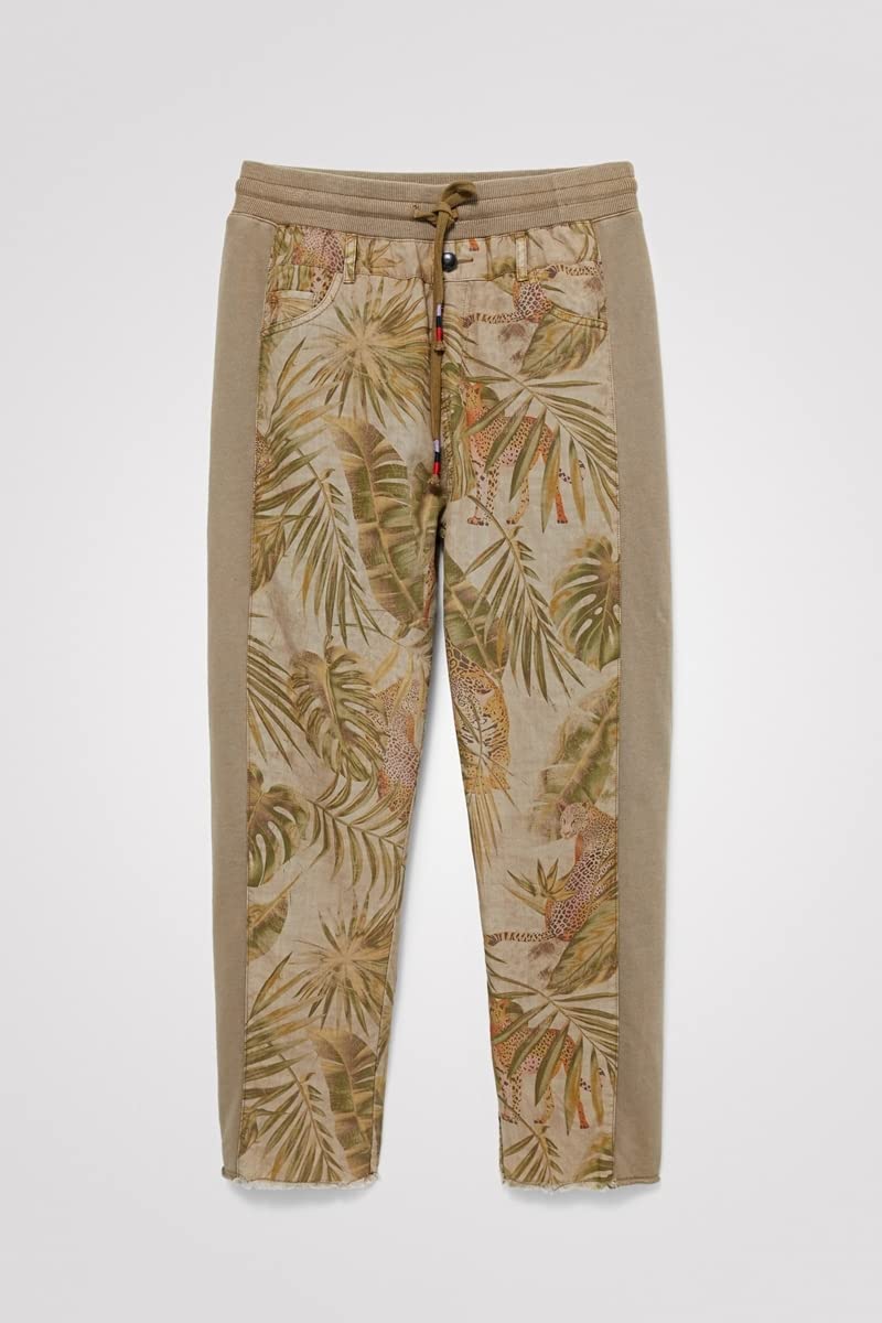 Desigual Women's High-Waisted Stretch Trousers - Comfortable Slim Fit Pants for Work, Office & Casual Wear | Trendy Ladies Dress Pants for Business & Everyday Outfits