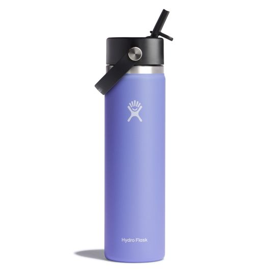 24 oz Wide Mouth Water Bottle with Flex Straw Cap - Leak Proof & BPA Free - Perfect for Gym, Hiking, Travel & Everyday Hydration