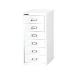 Bisley 6-Drawer Steel Under Desk Storage Cabinet - White (MD6-WH) | Compact File Organizer for Office, Home & Workspace