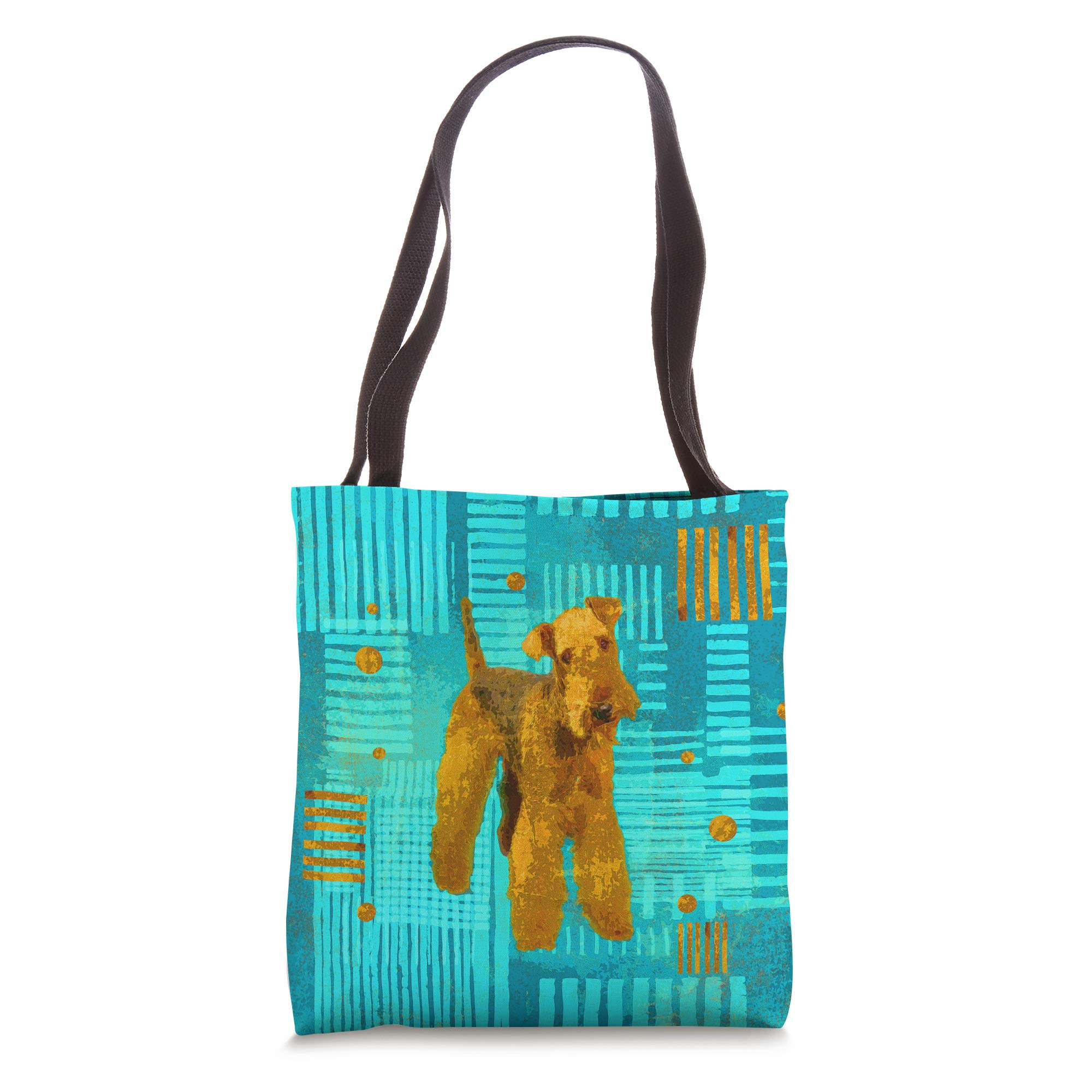Stylish Airedale Terrier Tote Bag for Women - Durable Canvas Shopping Bag with Dog Lover Design - Perfect for Groceries, Beach Trips & Dog Park Outings