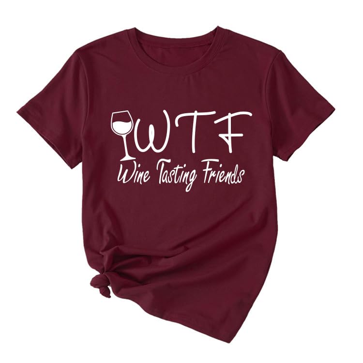 WTF Wine Tasting Friends Funny Women's T-Shirt - Perfect for Girls Night Out, Bachelorette Parties & Wine Lovers