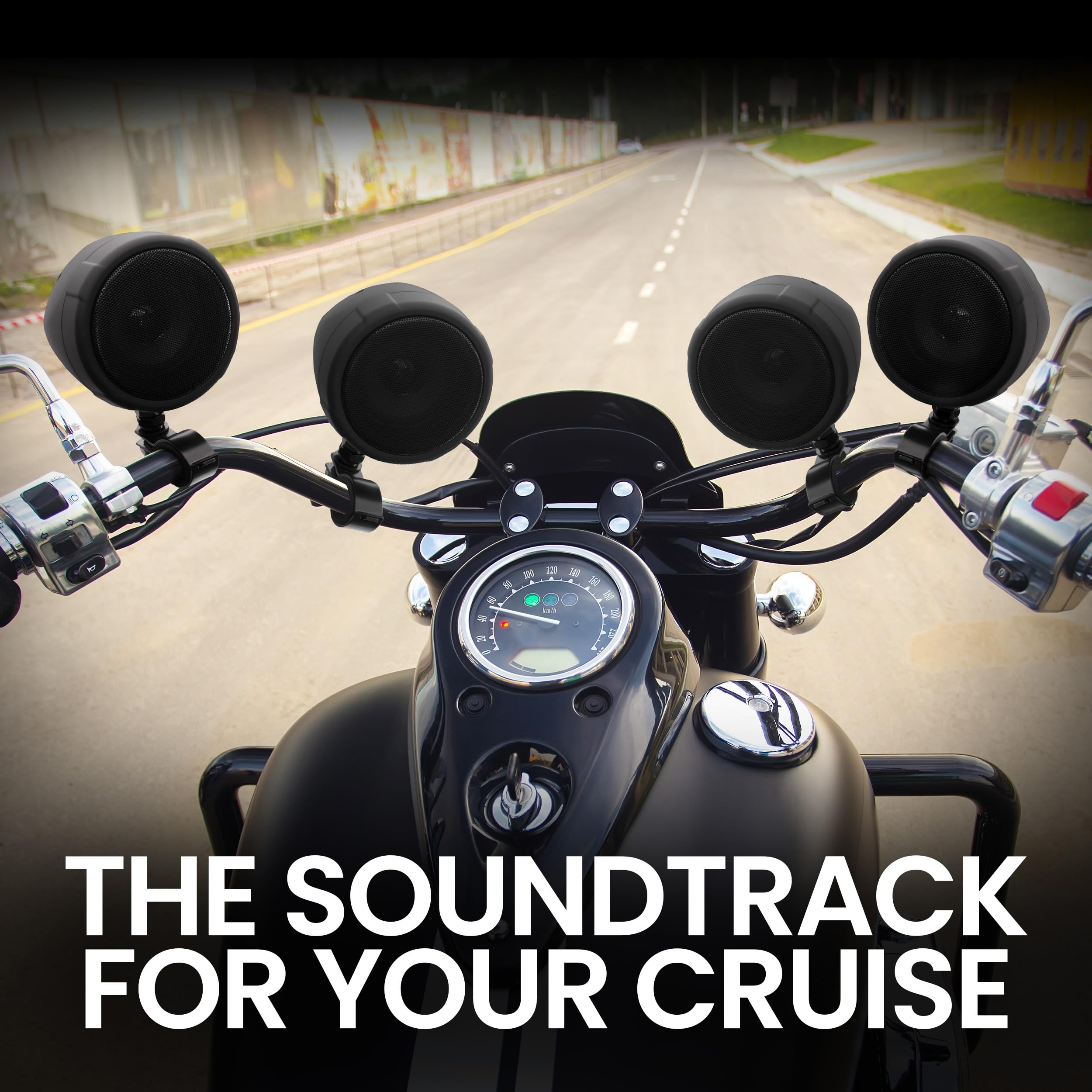 BOSS Audio Systems MCBK475BA 3 Inch Waterproof Motorcycle Speakers with Built-in Amplifier & Bluetooth - Wireless Streaming, Weatherproof Design, Volume Control, ATV/UTV Compatible - Perfect for Motorcycles, ATVs, UTVs & Outdoor Adventures