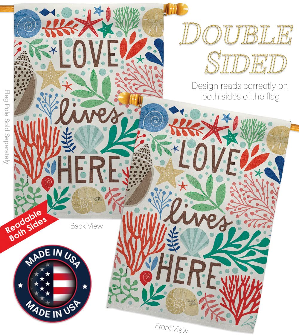 Coastal Nautical Flag Set with Pole - Home & Garden Decor for Outdoor