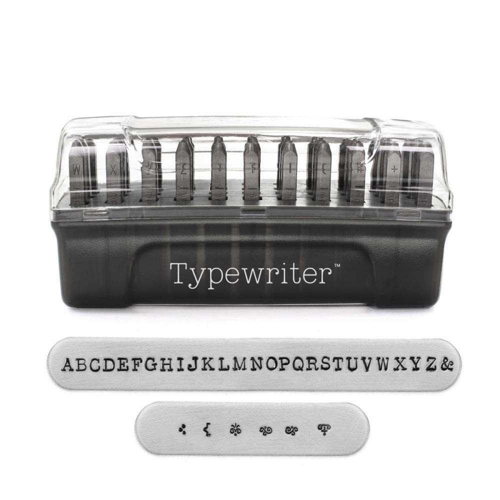 ImpressArt Signature Typewriter Metal Letter Stamps - 3mm Uppercase Alphabet Stamps for Jewelry Making, Hand Stamping on Soft & Hard Metals | Professional Quality DIY Jewelry Tools for Personalized Necklaces, Bracelets & Metal Crafting
