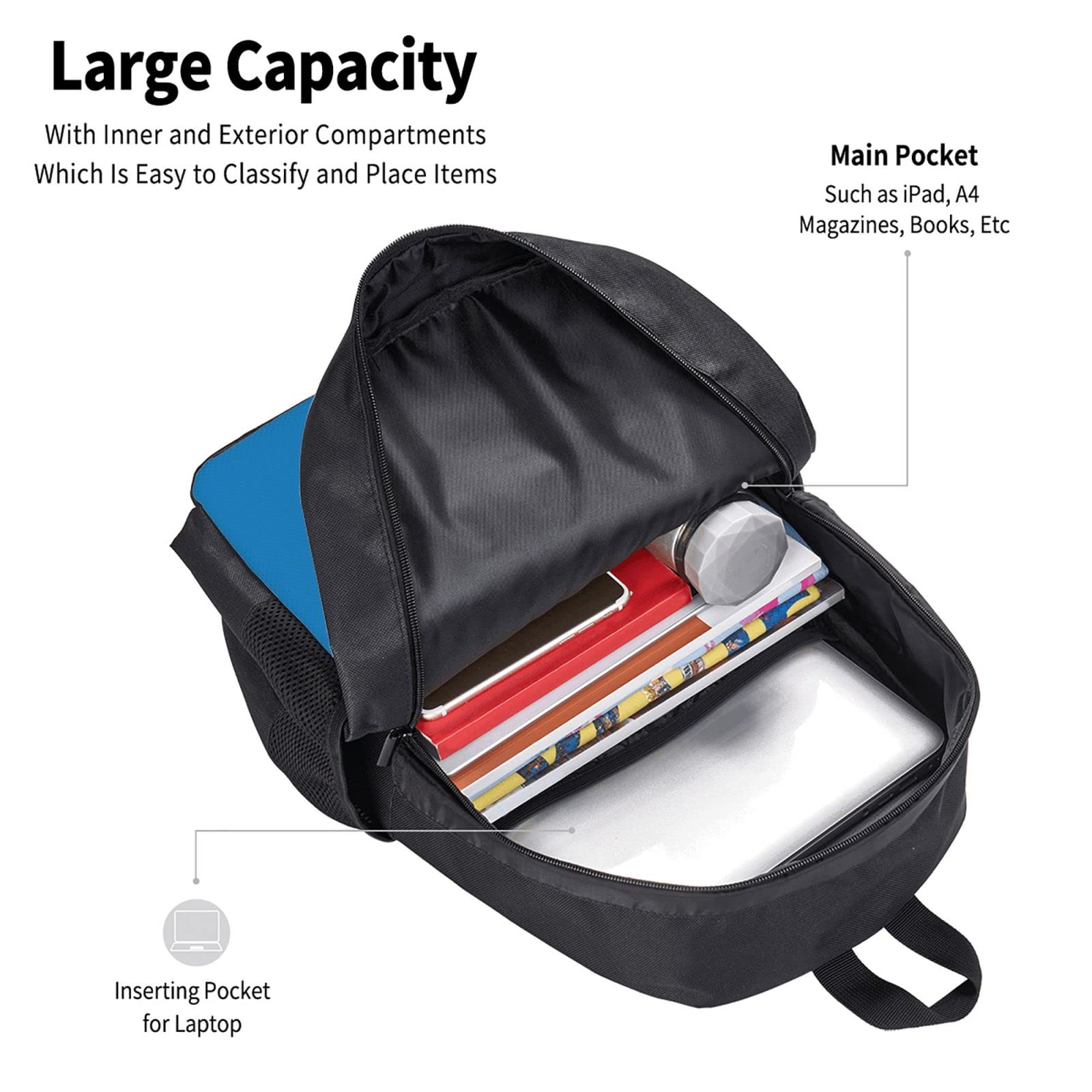 Custom Personalized ANTKING Carolina Backpack with Name & Number - Durable School, Travel & Work Backpack for Men & Women - Perfect Gift for Students, Professionals & Outdoor Enthusiasts