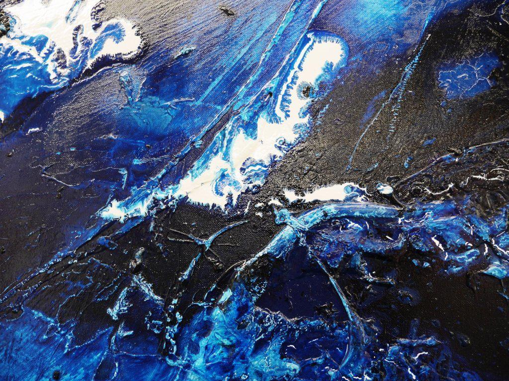 Blue Shuz 240cm x 100cm Blue Abstract Canvas Wall Art - Modern Large Painting for Living Room, Bedroom & Office Decor