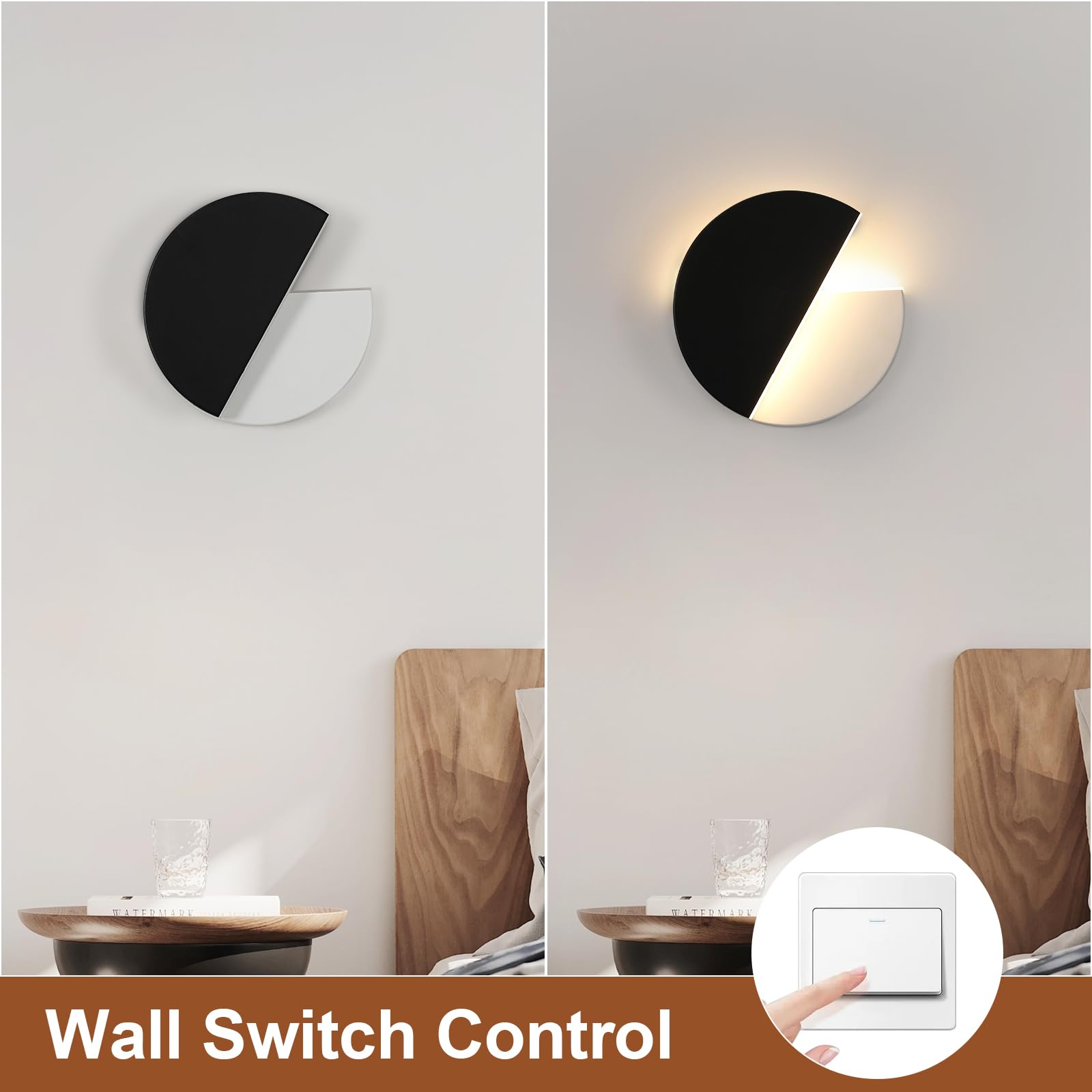 Dorlink 10W LED Swiveling Wall Light - Modern Round Ceiling Lamp, 3000K Warm White for Bedroom & Living Room | Energy-Efficient Indoor Lighting for Hallway, Staircase & Home Decor