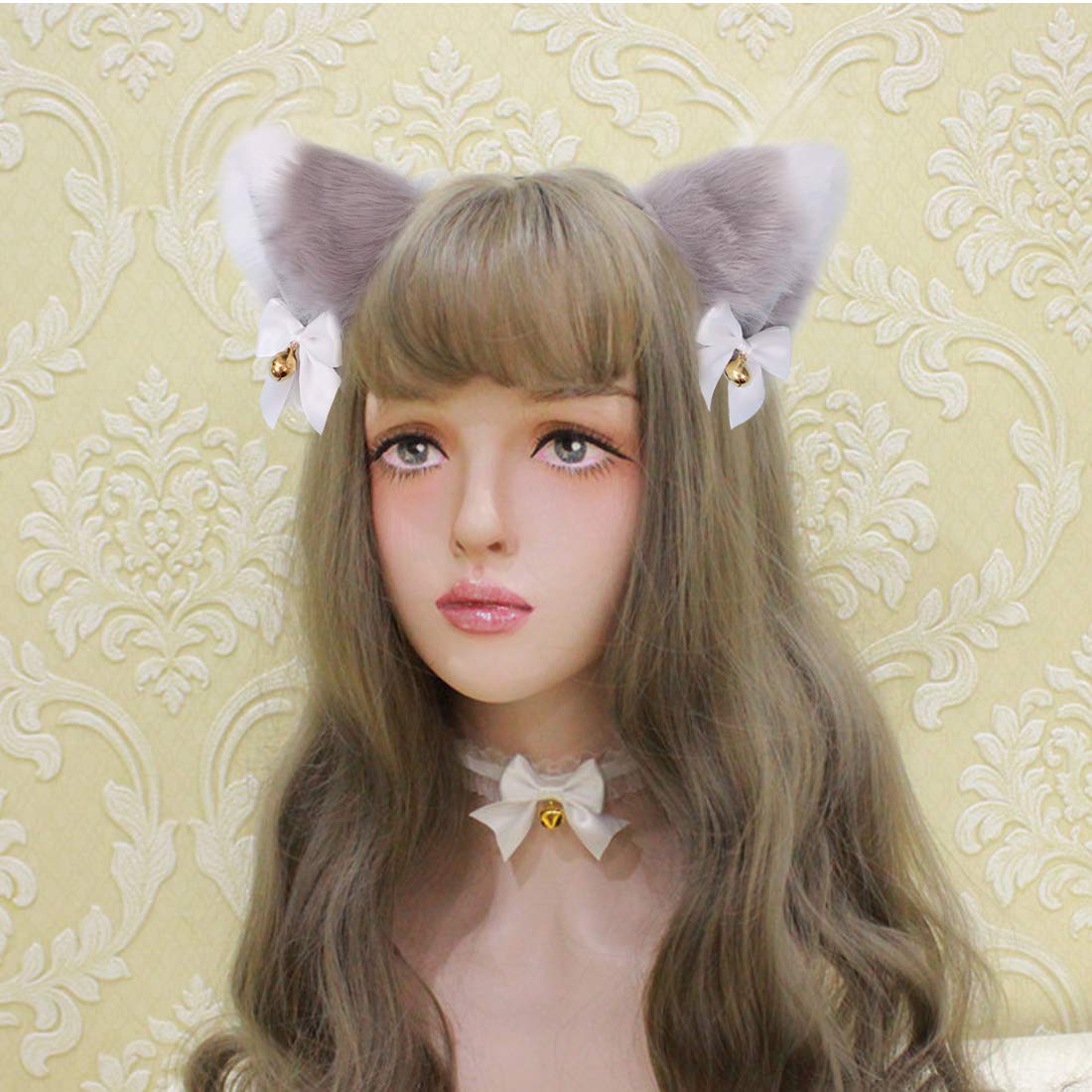 Fxaelian Animal Fox Cat Dog Ears Headband - Cute Fluffy Cosplay Costume Accessories for Halloween, Christmas Party, Anime Conventions & Photo Shoots