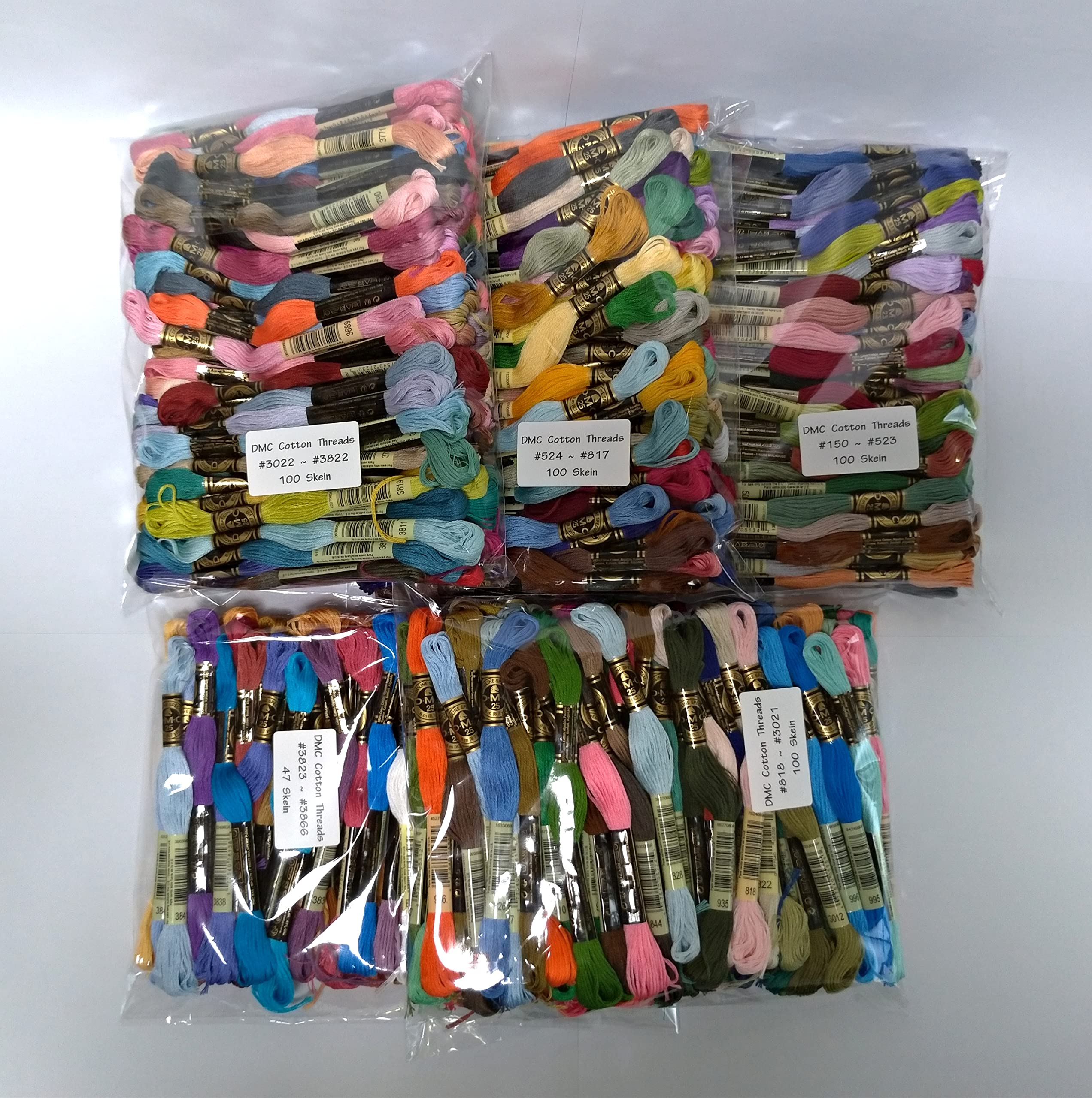 DMC 447 Cross Stitch Thread - 100% Cotton Embroidery Floss (8 Meters/Skein) for Needlework, DIY Crafts, and Home Decor Projects