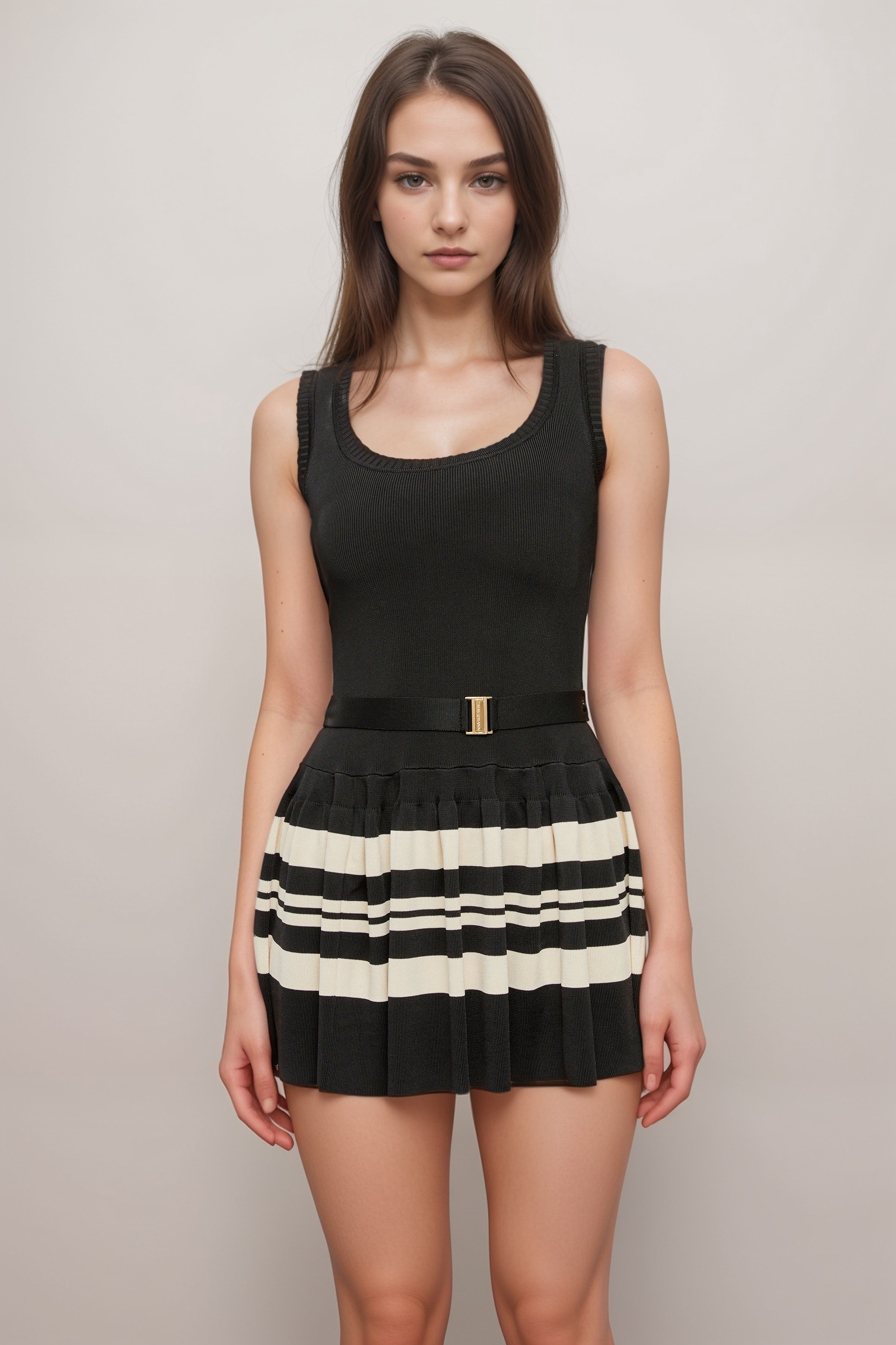 Clothilde Striped Pleated Mini Dress - Trendy Floral Print Summer Party Outfit for Women | Perfect for Casual Wear, Beach Vacations & Night Out