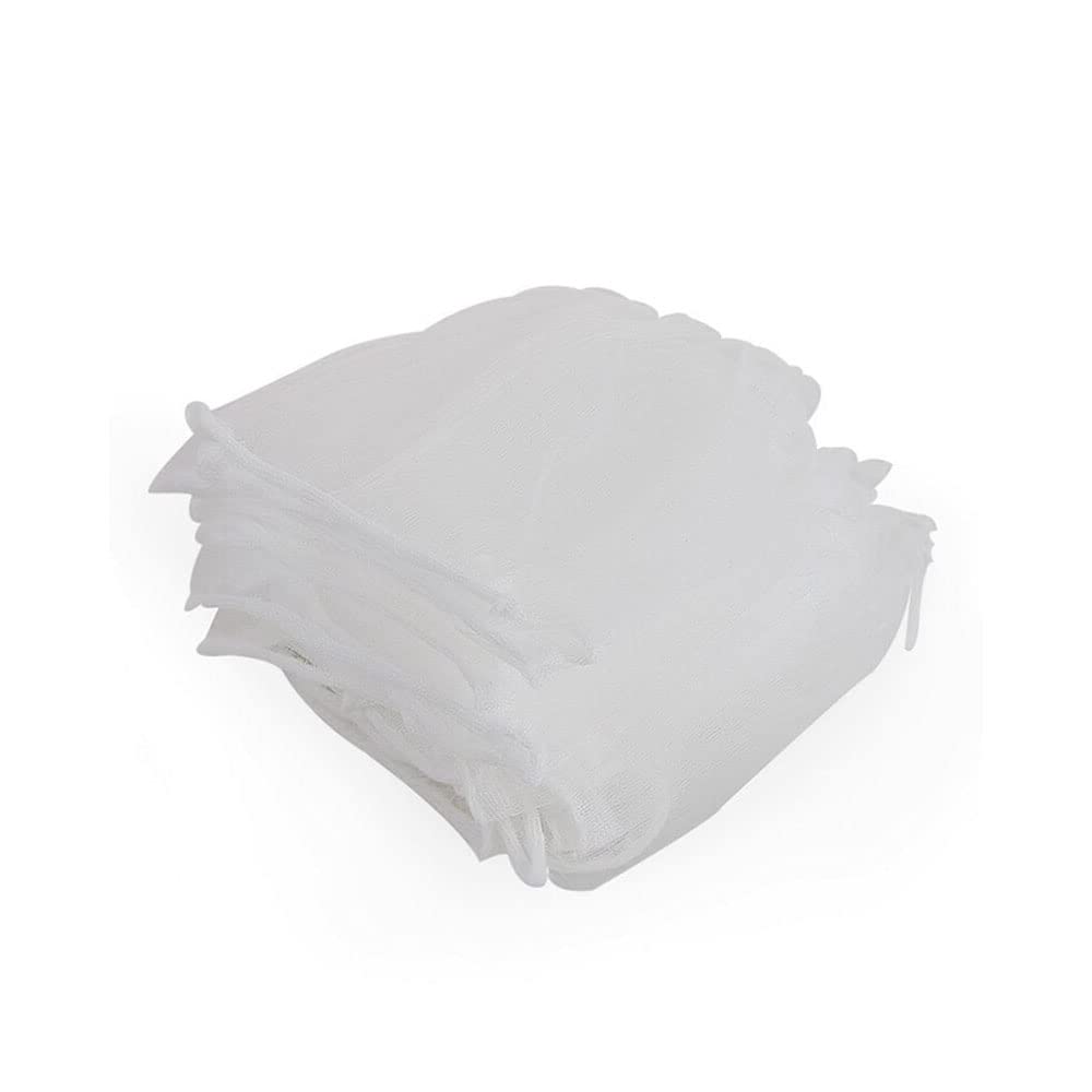 300 PCS Disposable White Kitchen Sink Strainer Mesh Bags - Food Residue Waste Filter for Drains | Perfect for Collecting Leftovers, Preventing Clogs in Home & Restaurant Kitchens