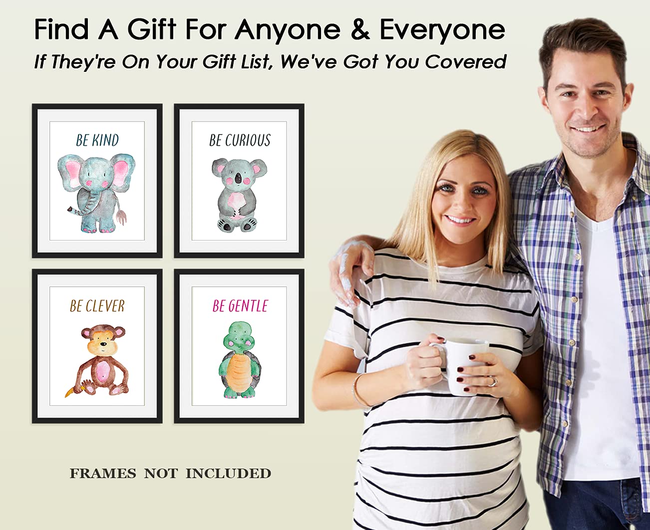 Safari Animals Nursery Decor - 4 Unframed 8x10