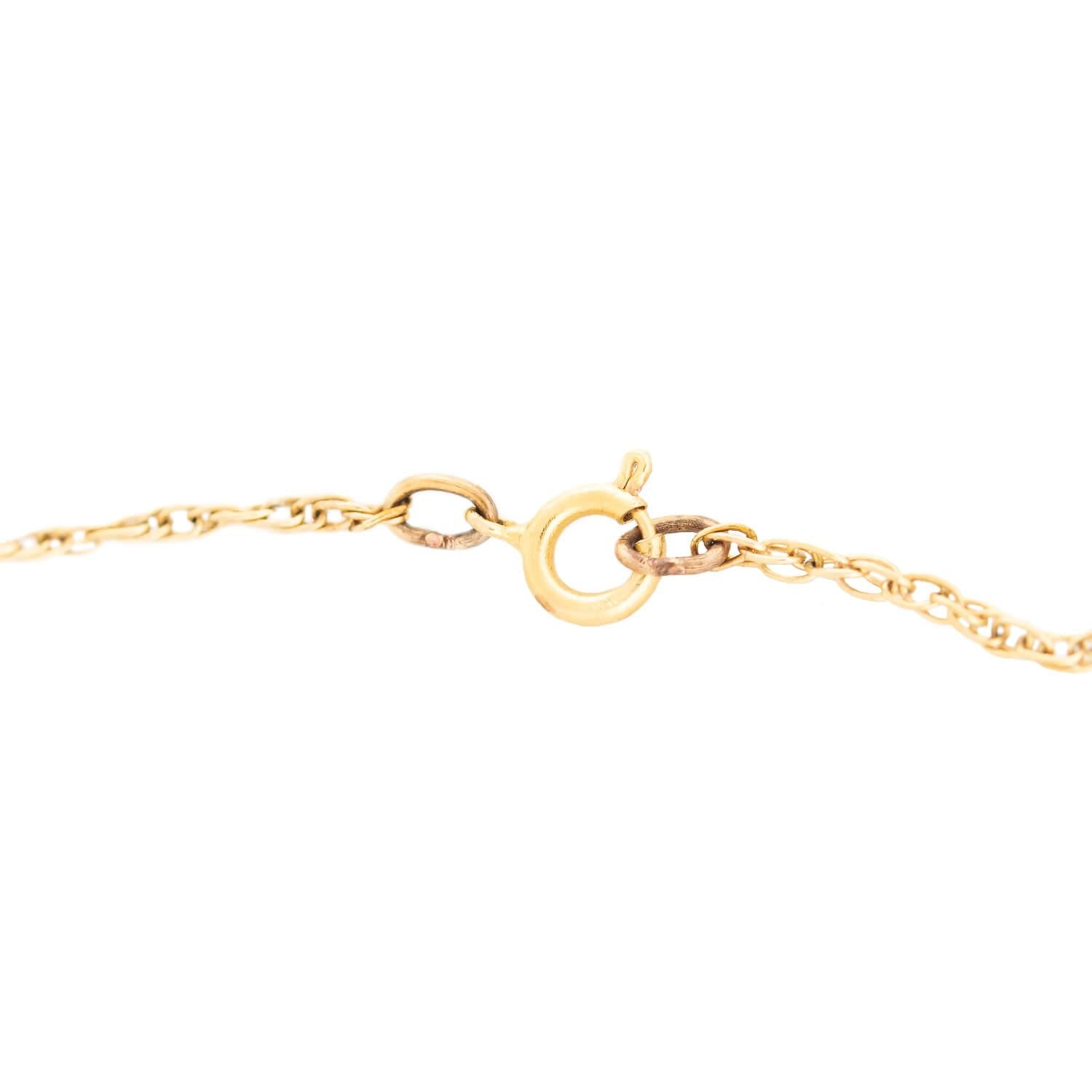Edwardian 14k Gold & Platinum Diamond Wishbone Pendant Necklace - Vintage Jewelry for Women, Elegant Gift for Anniversary & Special Occasions