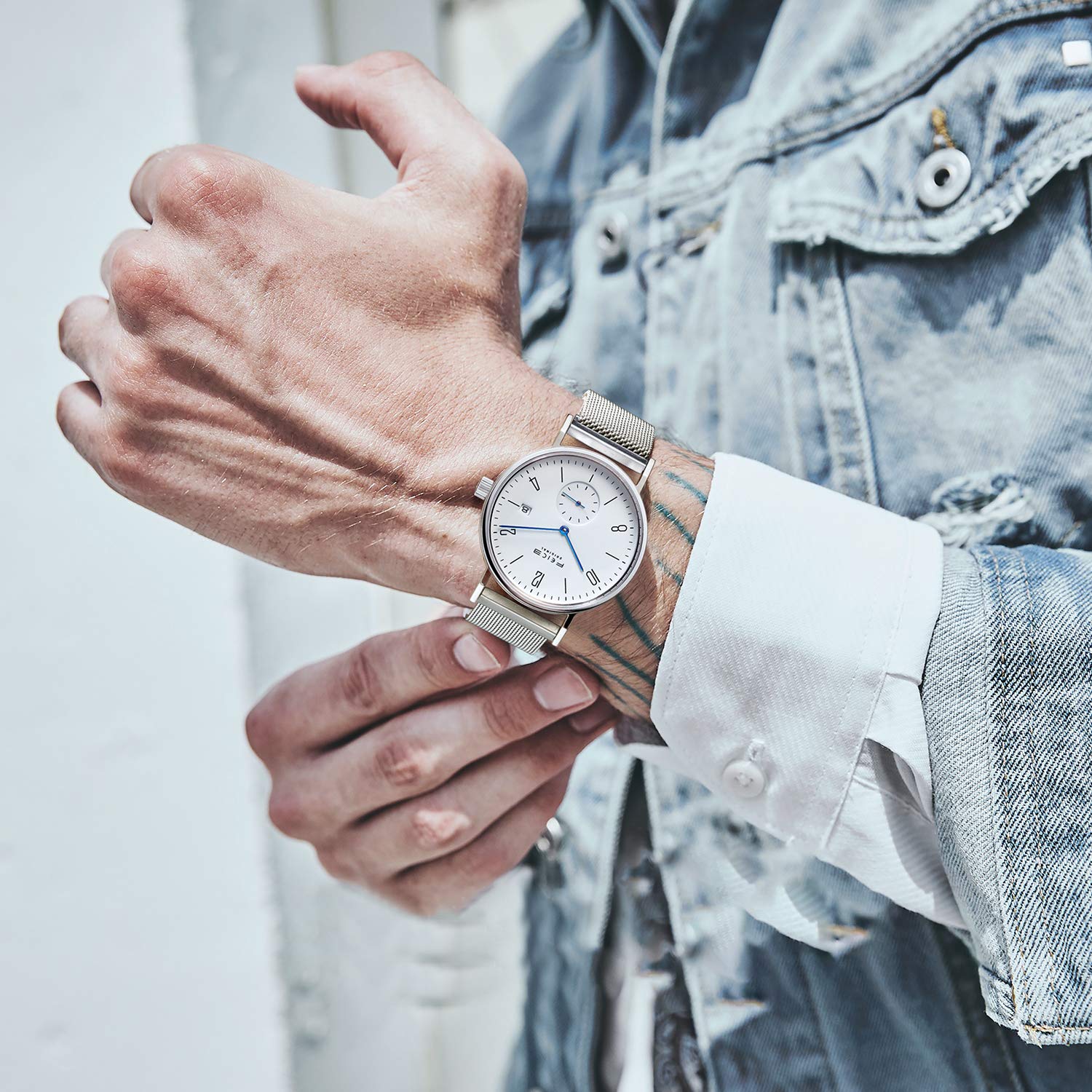 FEICE Bauhaus Automatic Watch for Men & Women - Waterproof Sapphire Crystal Analog Mechanical Watch - Unisex Minimalist Design for Business, Casual & Formal Occasions