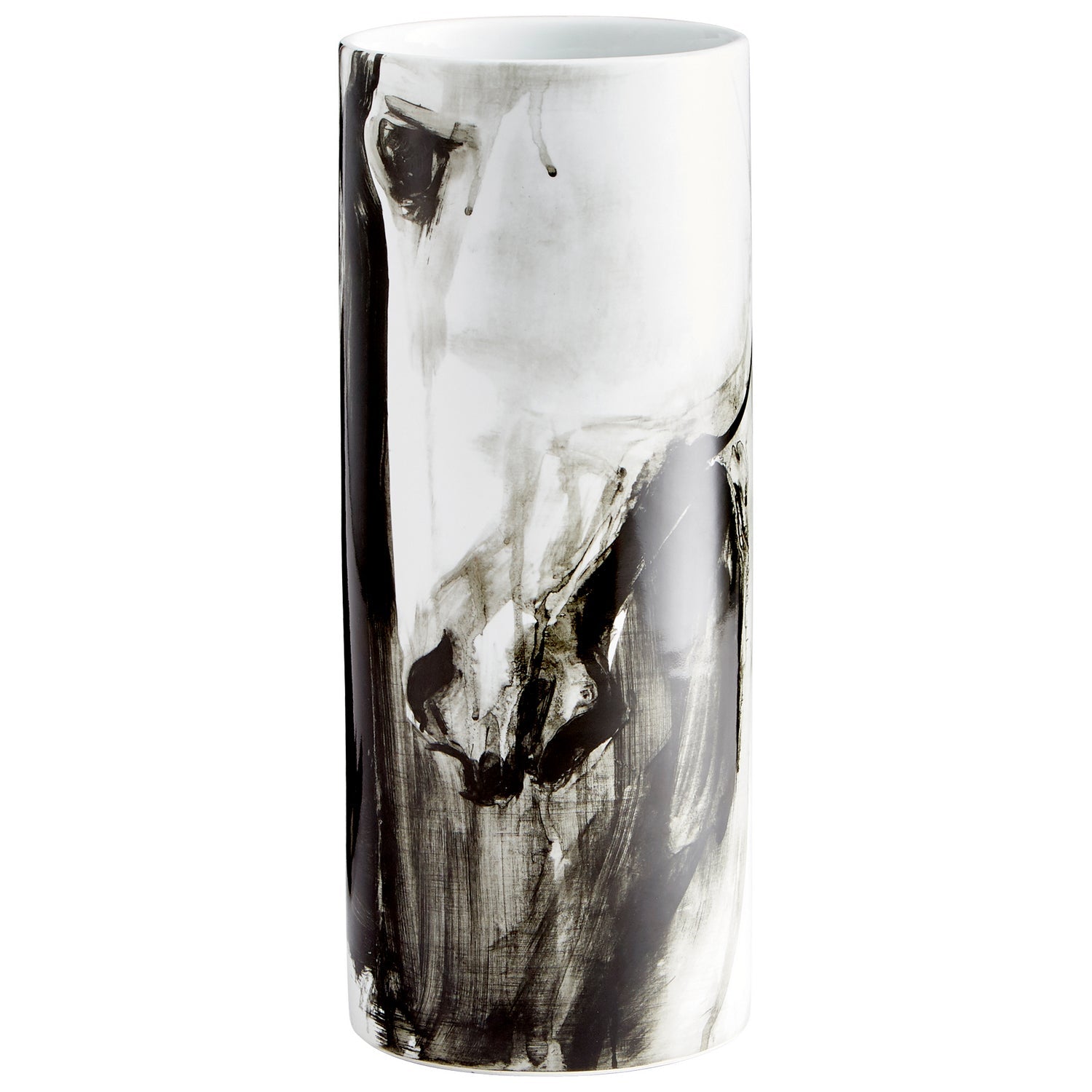 Cyan Design 09873 Spirit Vase - Elegant Black and White Ceramic Vase for Home Decor, Wedding Centerpiece & Floral Arrangements