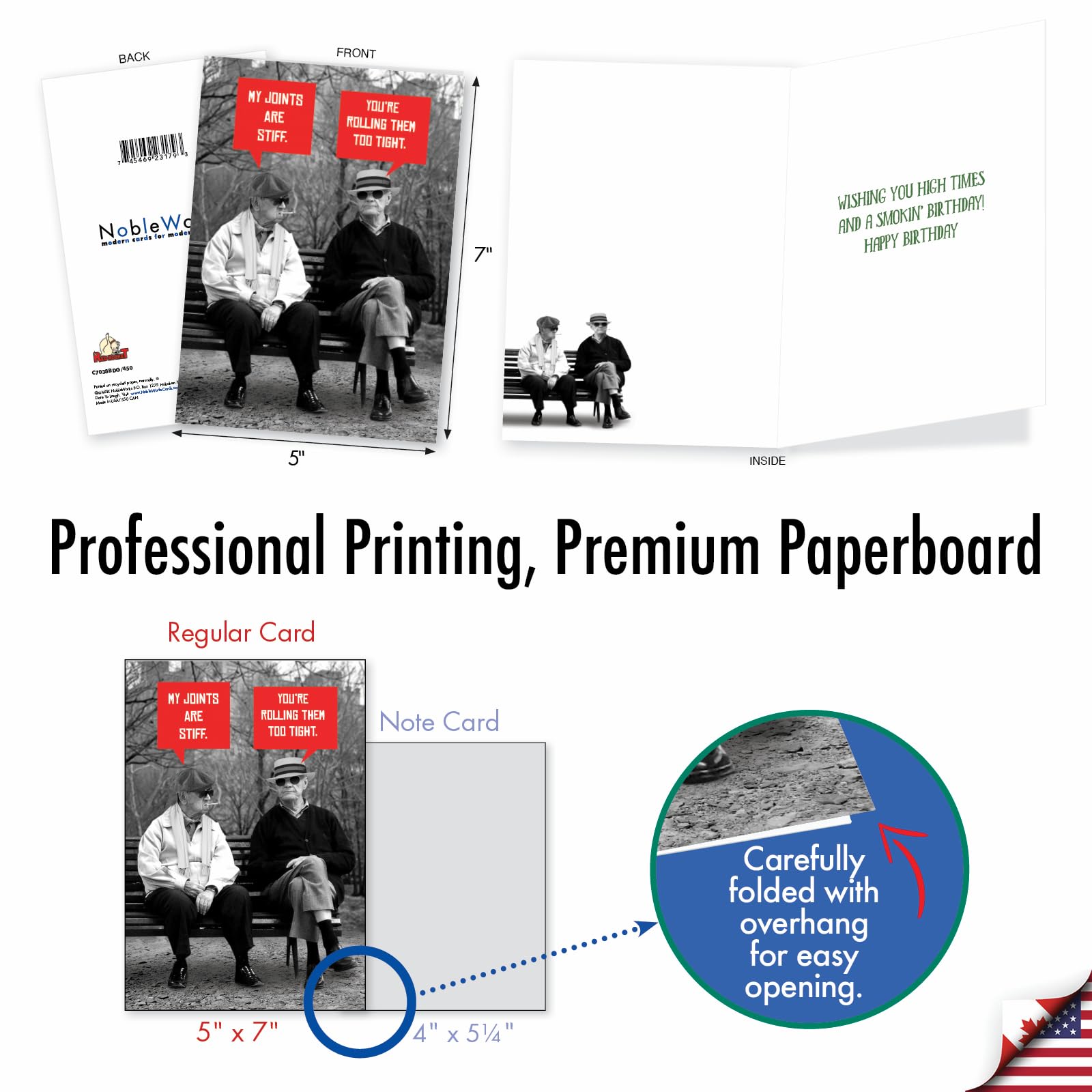 Funny Birthday Card for Men - Grown-Up Humor Greeting Card with Envelope - Old Guys Stiff Joints Joke Card C7038BDG - Perfect for Dad, Husband & Senior Friends Birthday Gifts