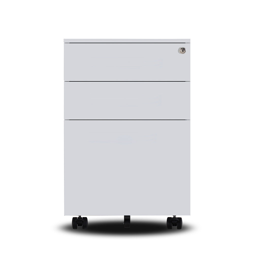 MARLO 3-Drawer Mobile Pedestal Cabinet - White | Rolling Storage Organizer for Office, Home & Classroom | Compact File Cabinet with Wheels for Easy Mobility