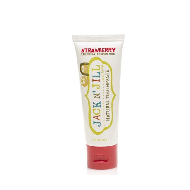 Jack & Jill Natural Toothpaste for Kids - 50g Strawberry Flavor | Fluoride-Free, Safe & Gentle for Baby Teeth | Perfect for Daily Brushing & Travel
