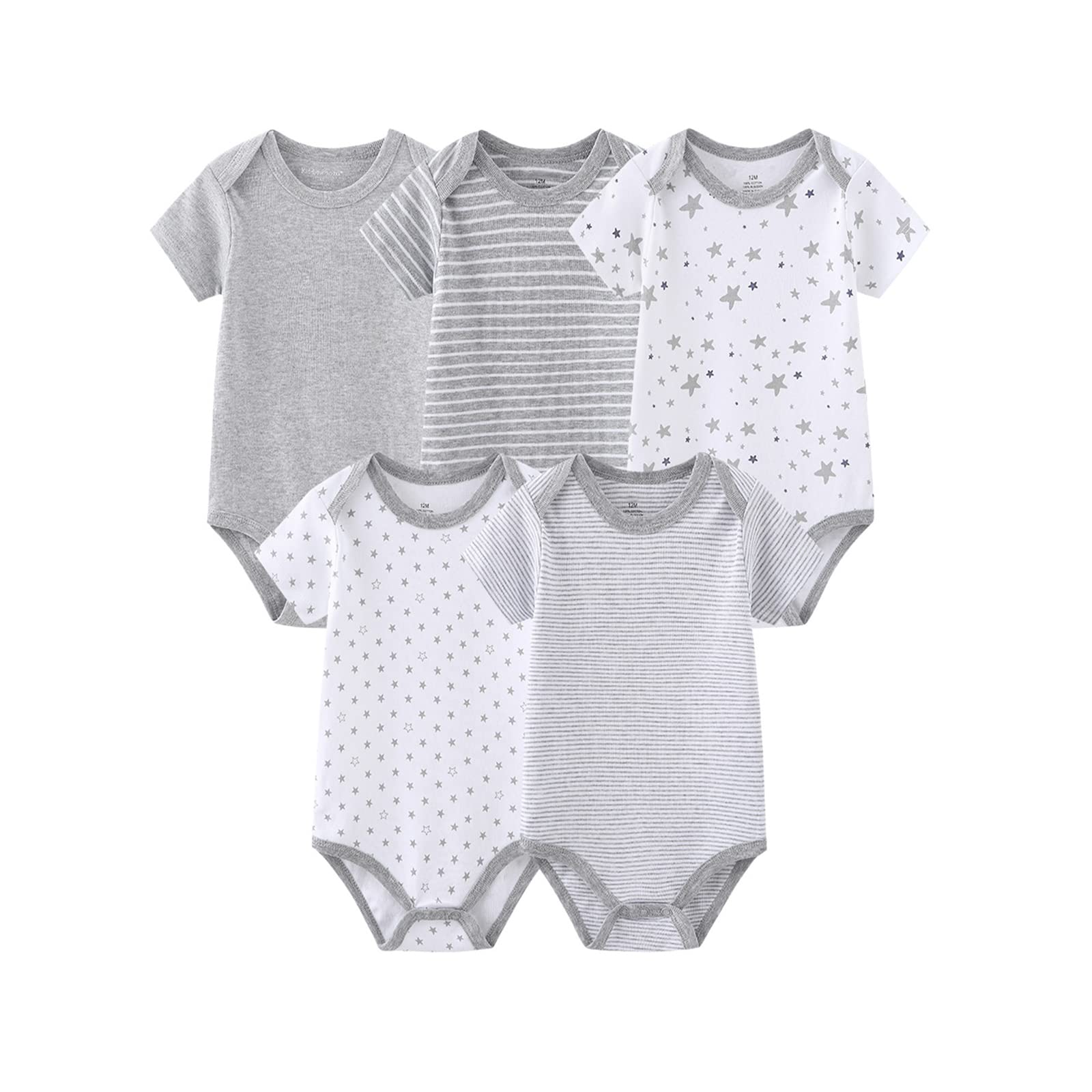 Newborn Baby Clothes Set - Cute Short Sleeve Bodysuits & Pants for Boys & Girls - Soft Cotton Layette Gift Set - Perfect for Newborn Photoshoots, Baby Showers & Daily Wear