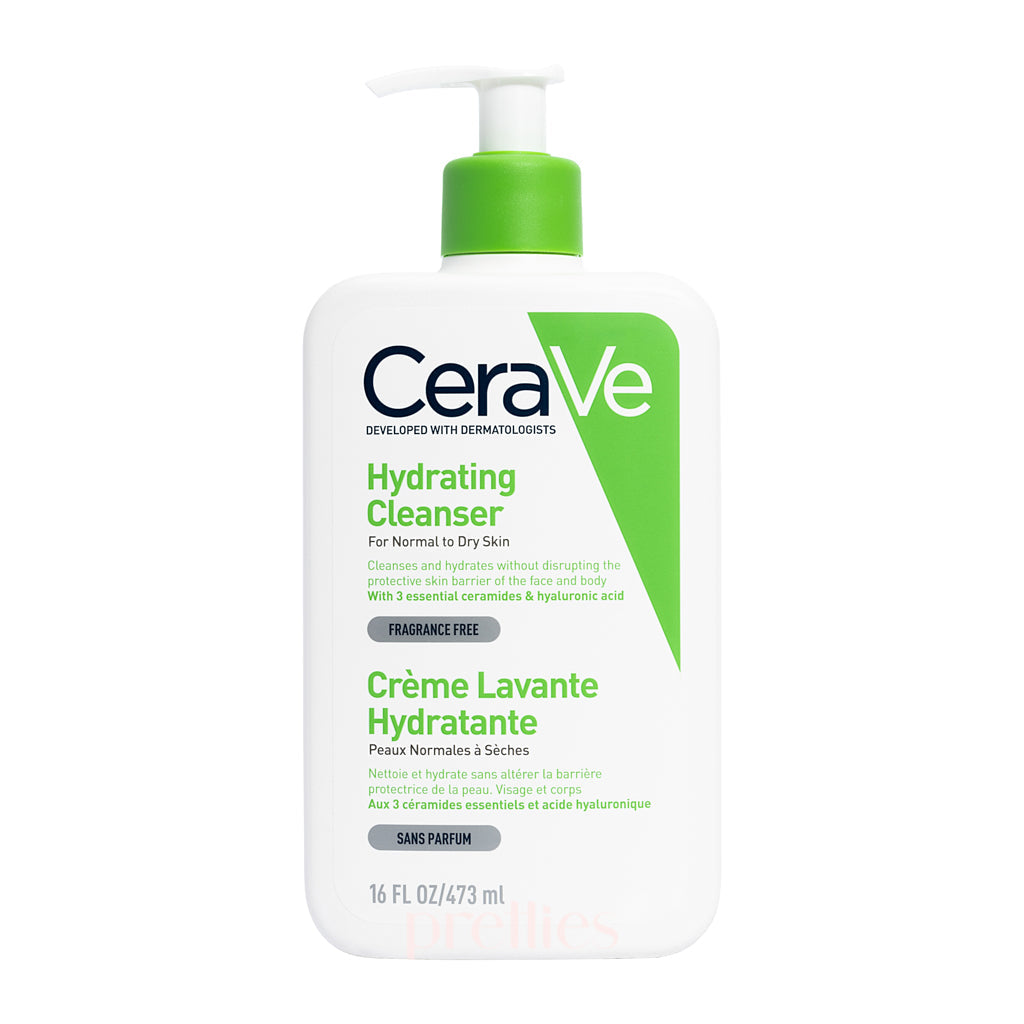 CeraVe Hydrating Facial Cleanser 16oz | Gentle Foaming Face Wash for Dry Skin | with Hyaluronic Acid & Ceramides | Daily Skincare Routine & Makeup Removal