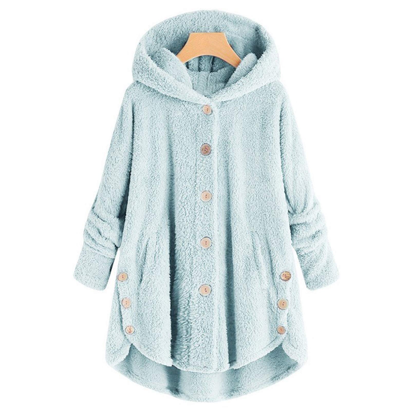 Women's Oversized Sherpa Hooded Zip-Up Jacket - Soft Thermal Fleece Cardigan with Front Pockets | Cozy Winter Outerwear for Casual Wear, Lounging & Outdoor Activities (2025 Collection)