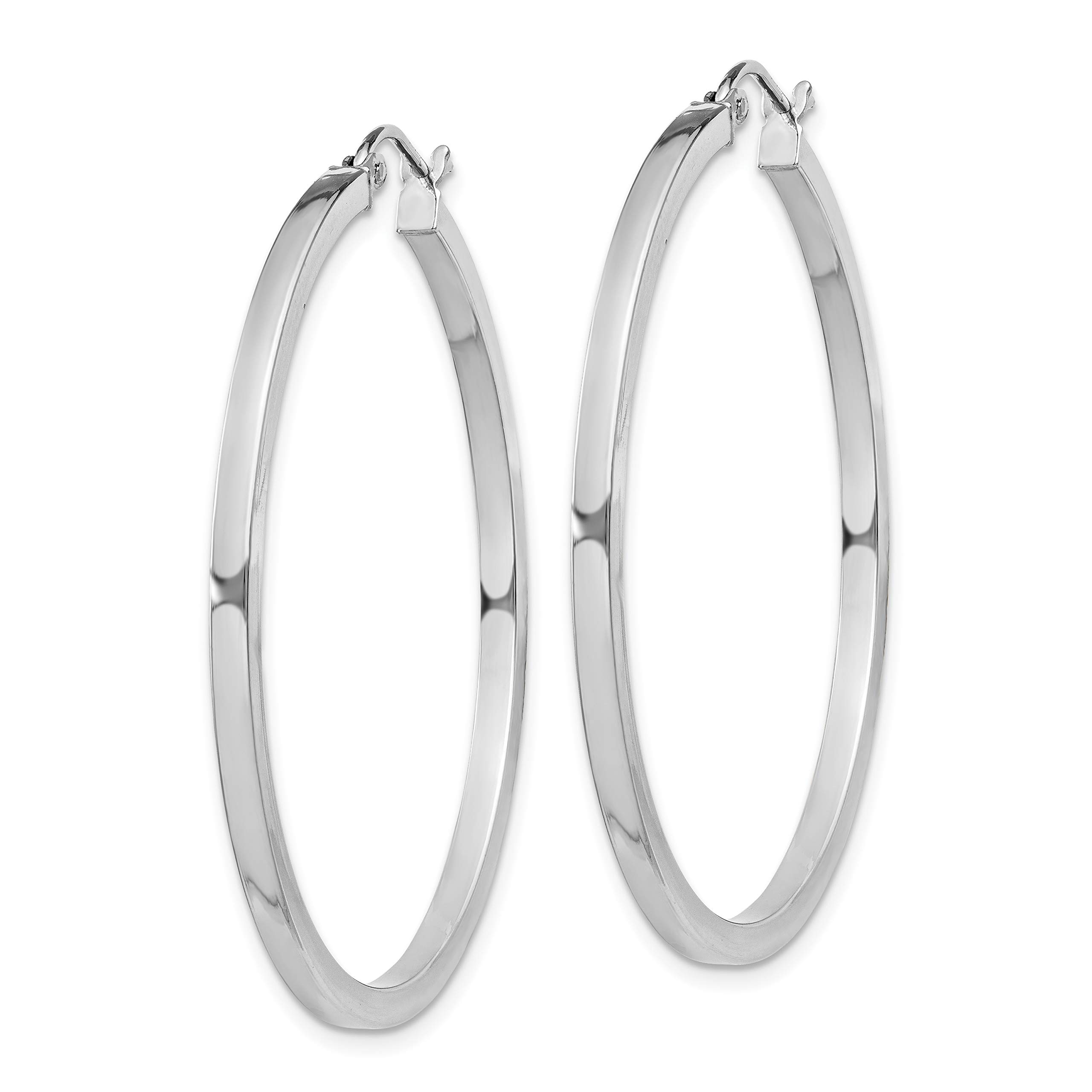 925 Sterling Silver Square Tube Round Large Hoop Earrings for Women - Trendy Chunky Statement Earrings for Parties, Weddings & Everyday Wear