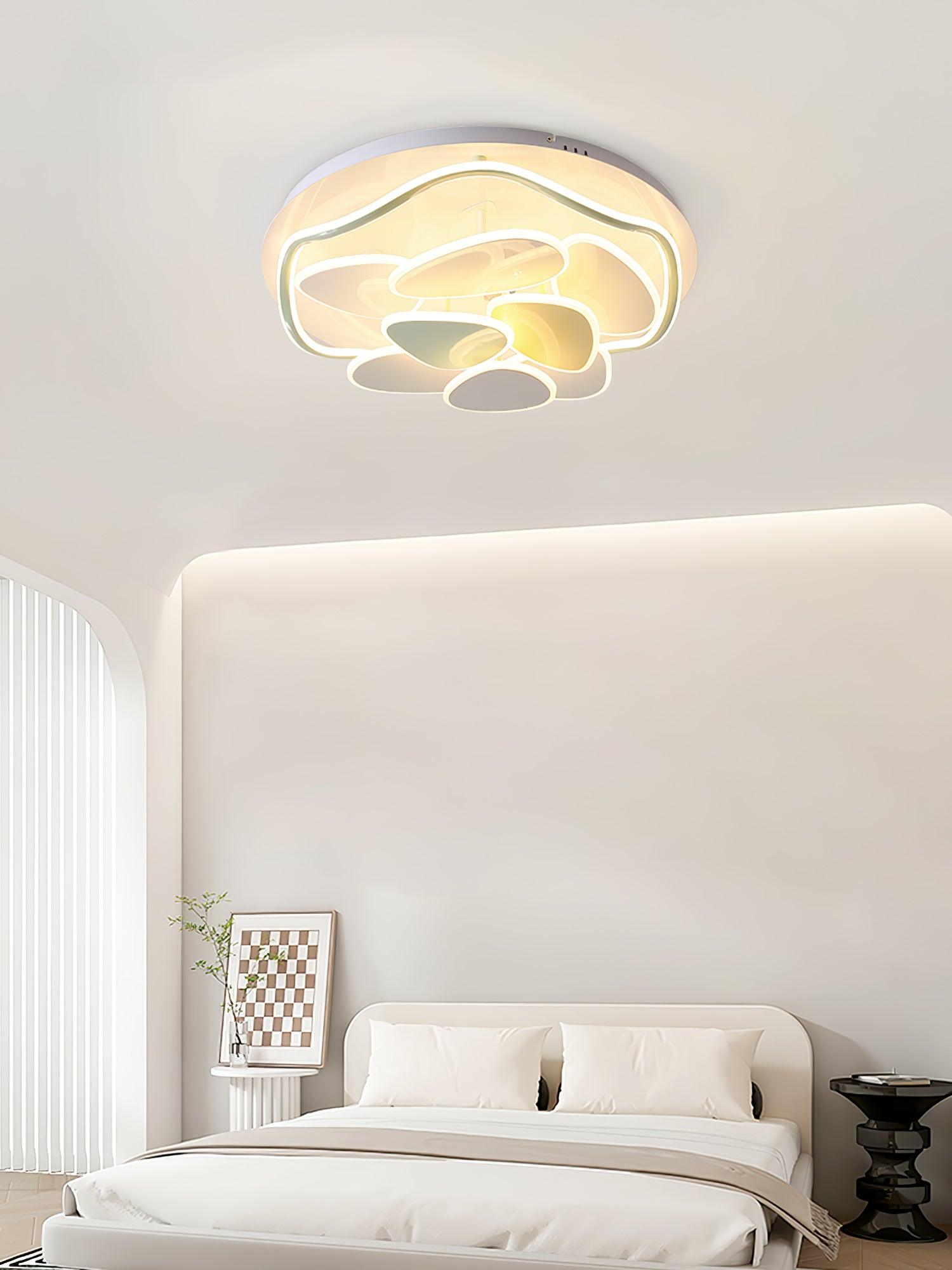 Vibrant Cloud-Shaped Round Ceiling Light - Modern LED Nursery Bedroom Lighting for Kids Room & Home Decor