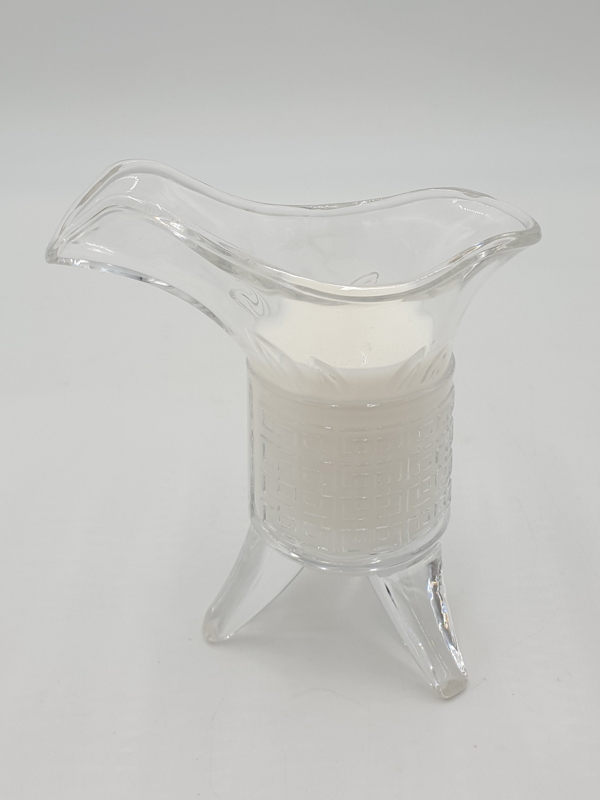1PC Large Footed Glass Creamer - Elegant Milk or Coffee Pourer for Kitchen, Dining, and Entertaining