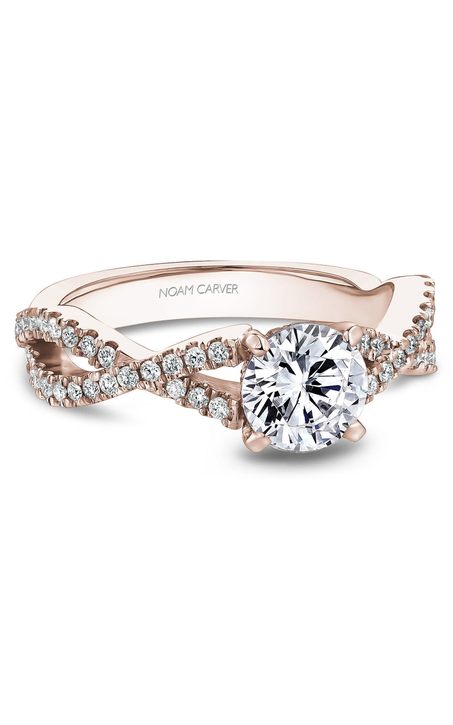Noam Carver B522 01RA Bridal Engagement Ring - 14K White Gold Diamond Wedding Ring for Women - Perfect for Proposals, Anniversaries & Special Occasions