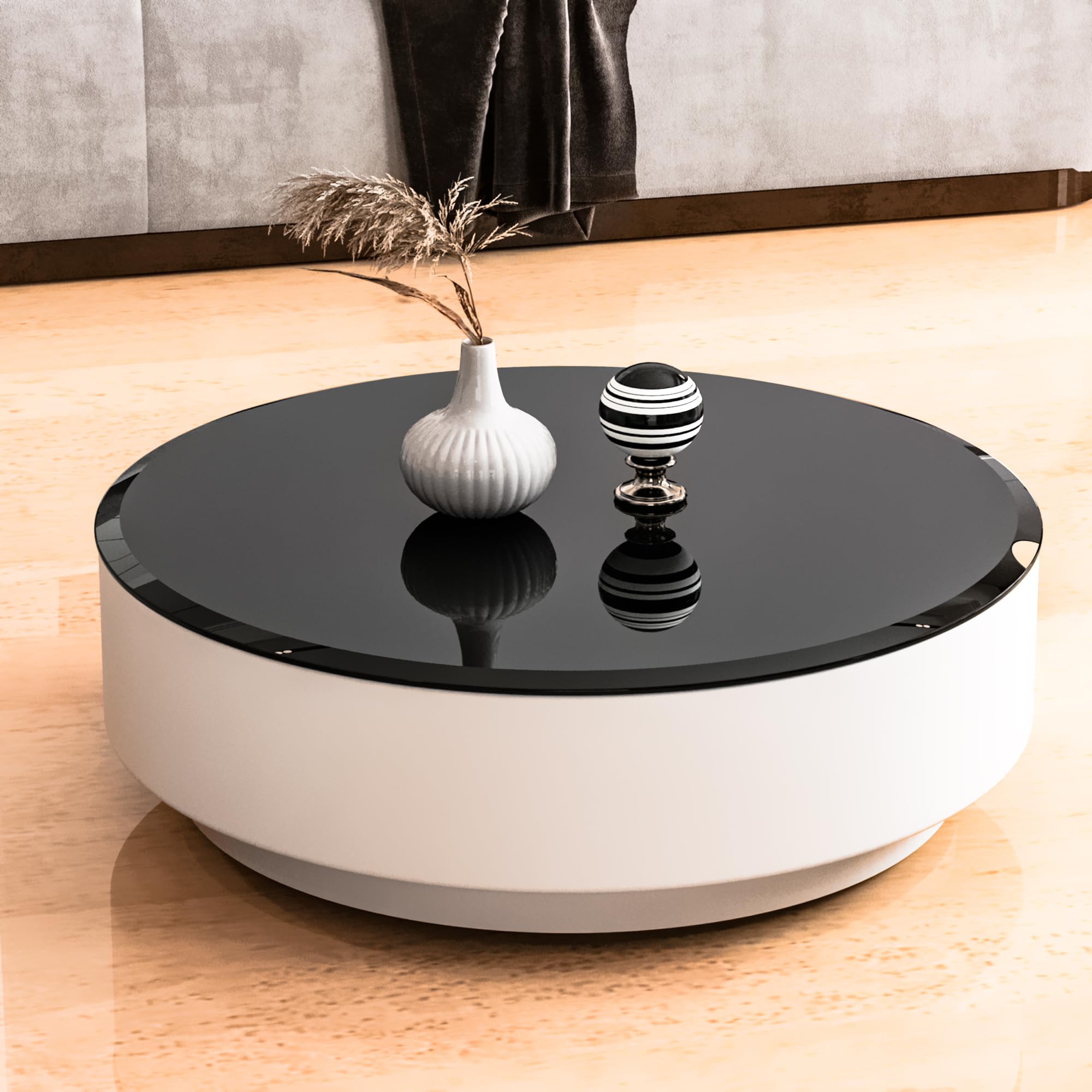 32 Inch Round Tempered Glass Table Top - 1/2