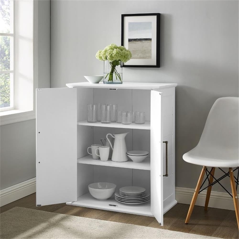 Pemberly Row Farmhouse White Wood Stackable Storage Pantry Organizer - Perfect for Kitchen, Pantry & Bathroom Organization