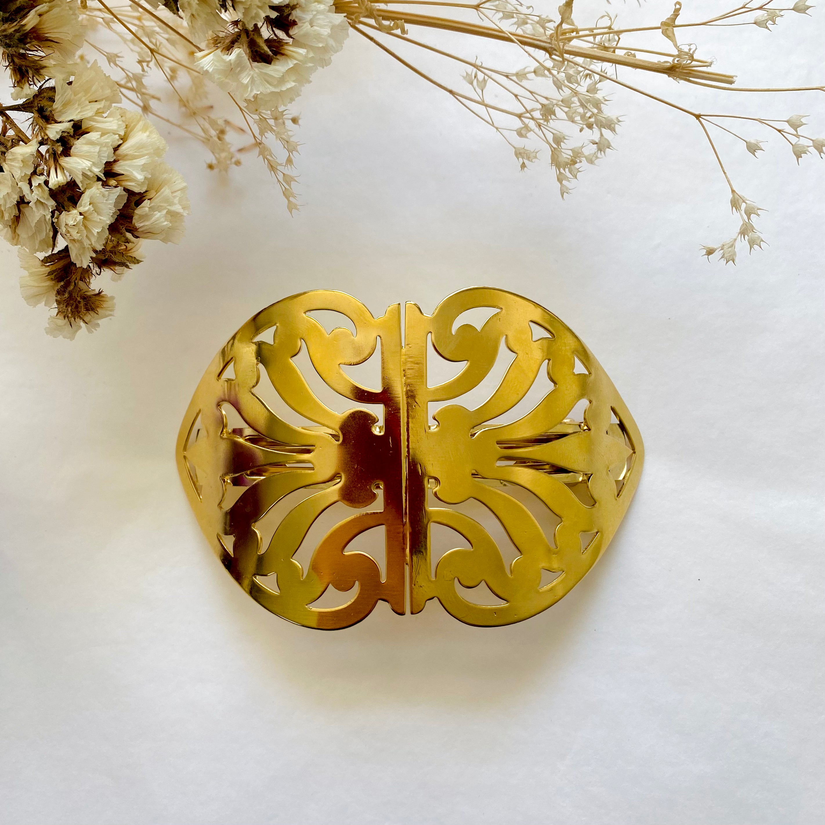 Selena Gold Hair Clip - Elegant Grande Barrette for Women | Perfect for Weddings, Parties & Everyday Styling