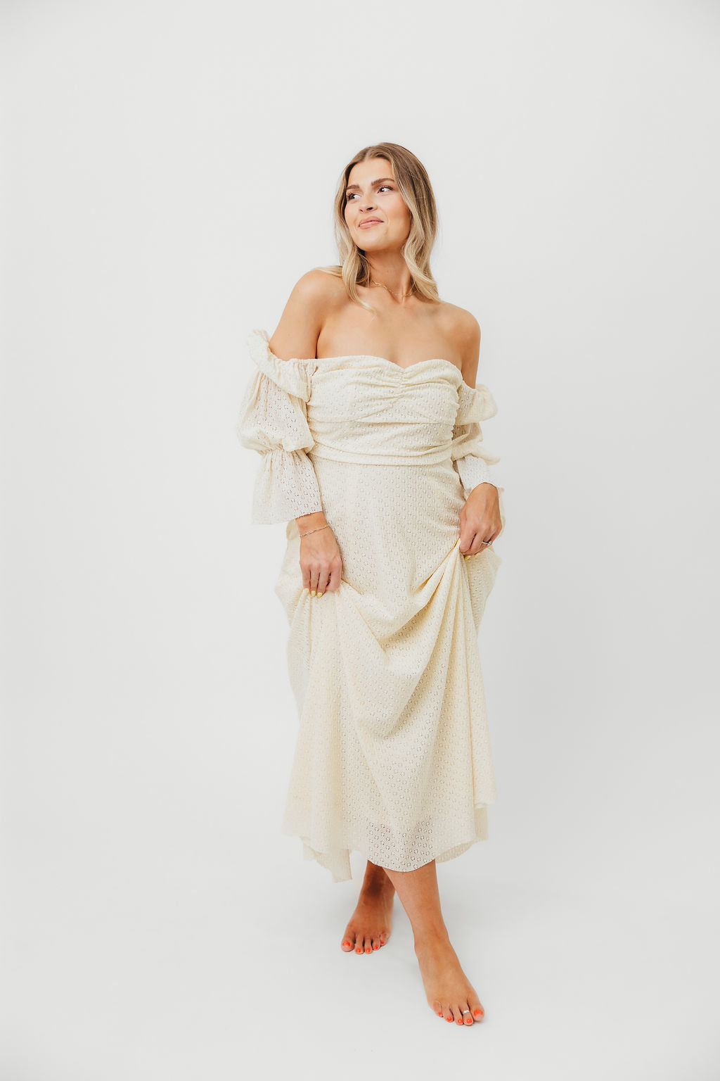Corrine Tiered Sleeve Maxi Dress with Pockets in Butter Yellow - Bump Friendly Maternity Dress for Women | Perfect for Baby Showers, Beach Vacations & Summer Weddings