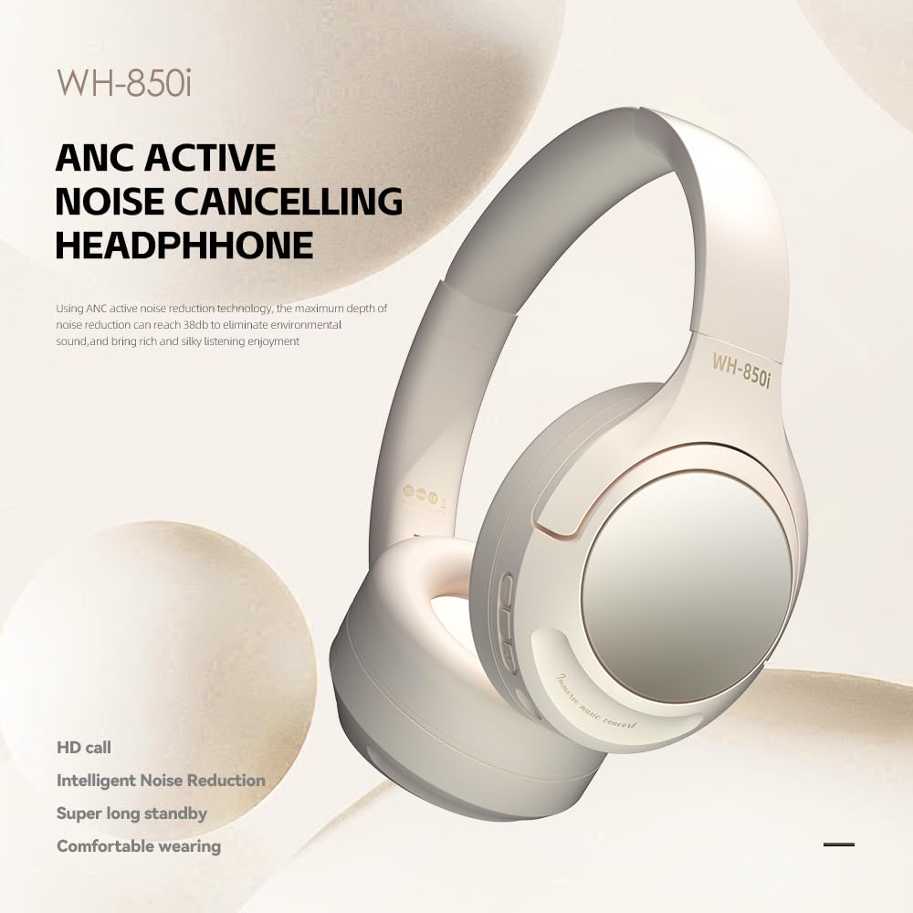 Wireless Gaming Headphones with Microphone - RGB HiFi Stereo Bass, Bluetooth 5.3 for PS4, PS5, PC & Mobile - Perfect for Gaming, Streaming & Work Calls (White)