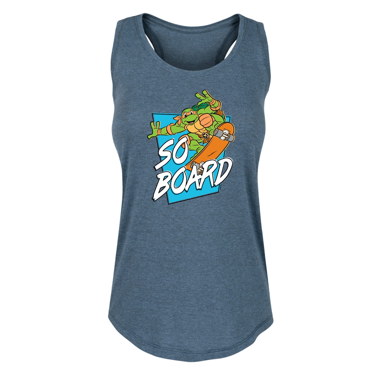 HYBRID APPAREL Teenage Mutant Ninja Turtles So Board Women's Racerback Tank Top - Soft Breathable Workout Top for Gym, Yoga & Casual Wear