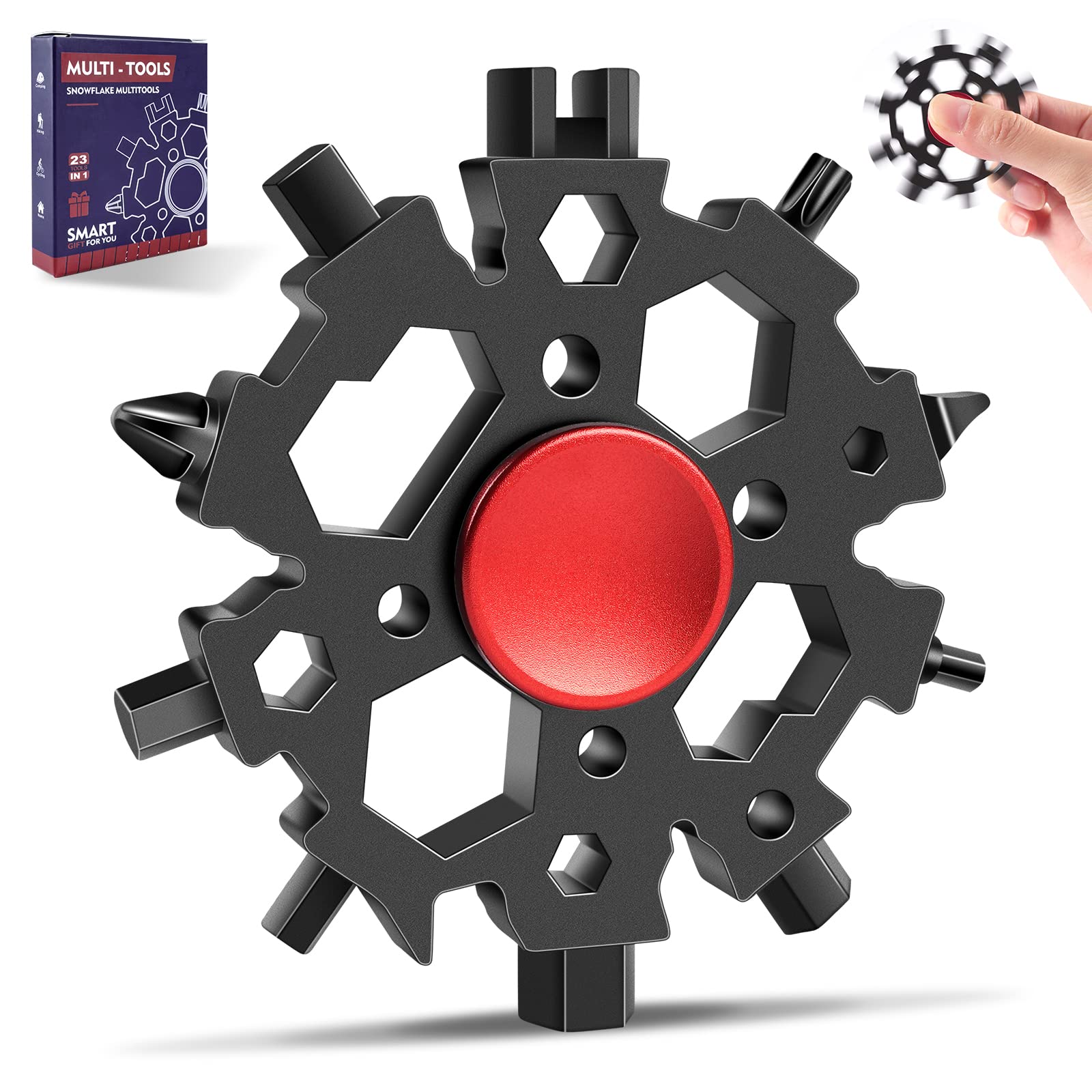 22-in-1 Snowflake Multitool for Men - Premium Stainless Steel Camping & Survival Gear - Perfect Gift for Dad, Boyfriend, Husband - Ideal for Outdoor Adventures, Hiking, Travel & Emergency Use