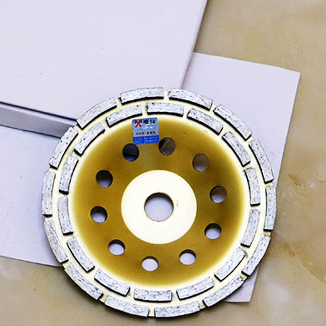 6 Inch Diamond Grinding Cup Wheel - Premium Double Row Segment for Concrete, Granite, Stone & Ceramic - 7/8