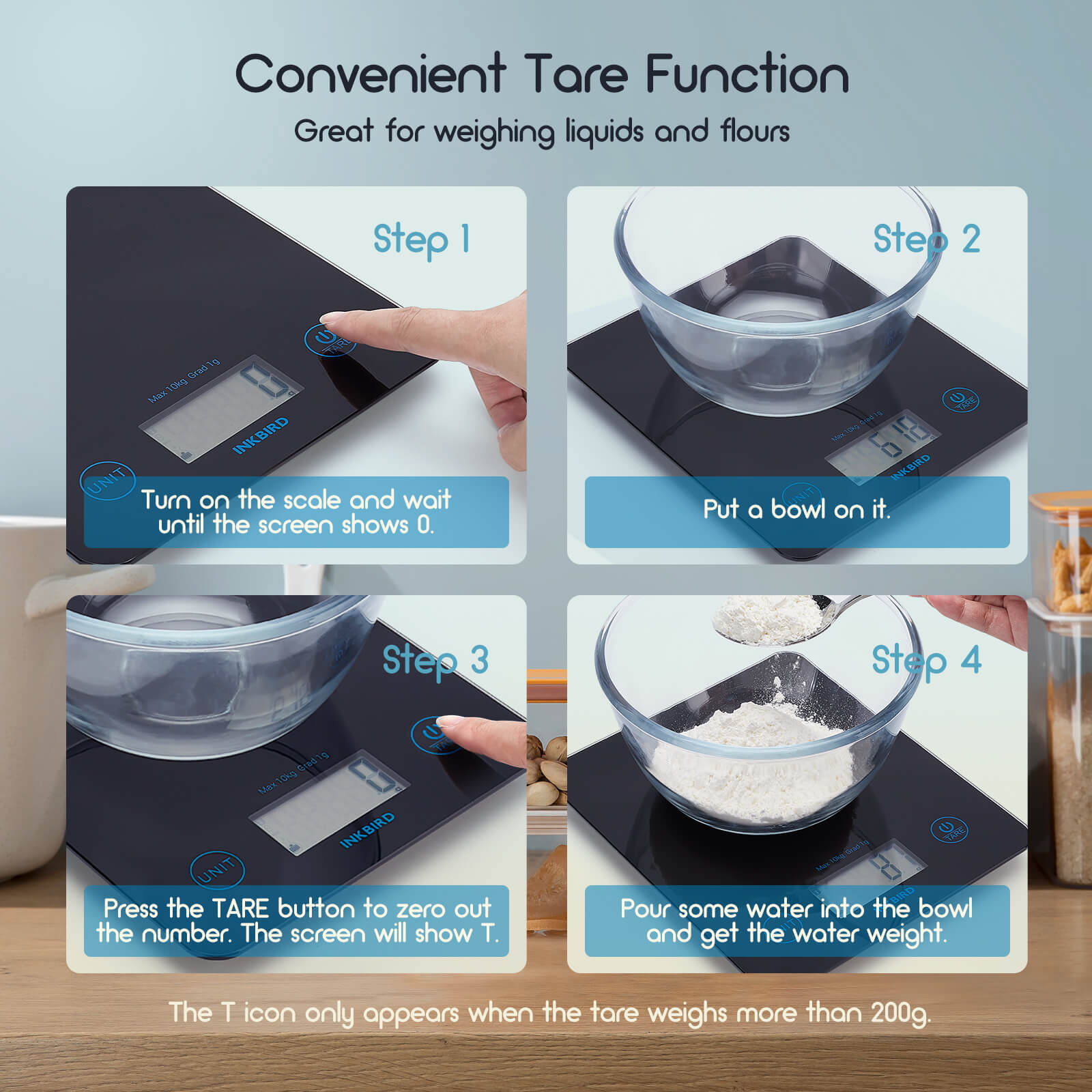IBFS-01 Digital Kitchen Scale - Precise Food Weight Measurement for Baking, Cooking & Portion Control | Compact & Stainless Steel Design