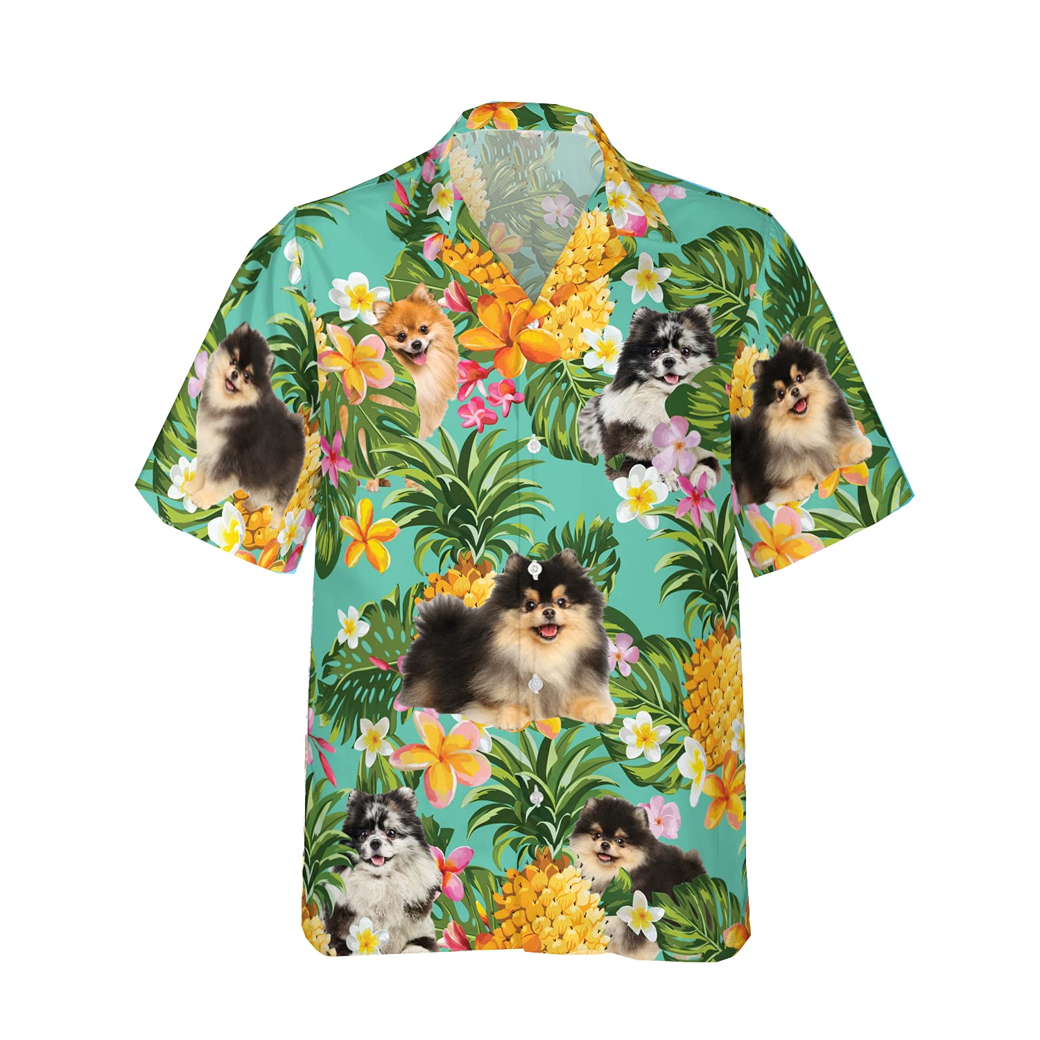 Men's Hawaiian Shirts for Dog Lovers - Tropical Frangipani Print Short Sleeve Button Down Shirt | Casual Summer Wear, Beach Vacation & Dog-Themed Party Outfit