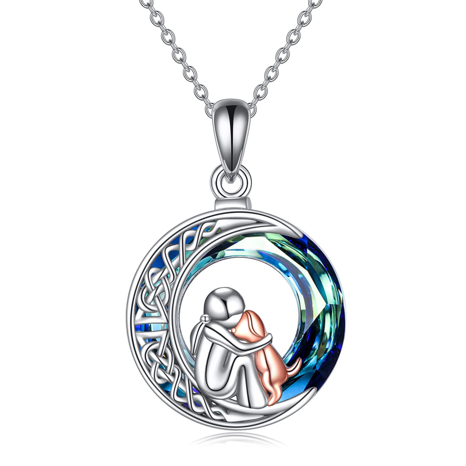 Sterling Silver Dog Pendant Necklace - Memorial Gift for Dog Lovers (Pet Keepsake Jewelry)